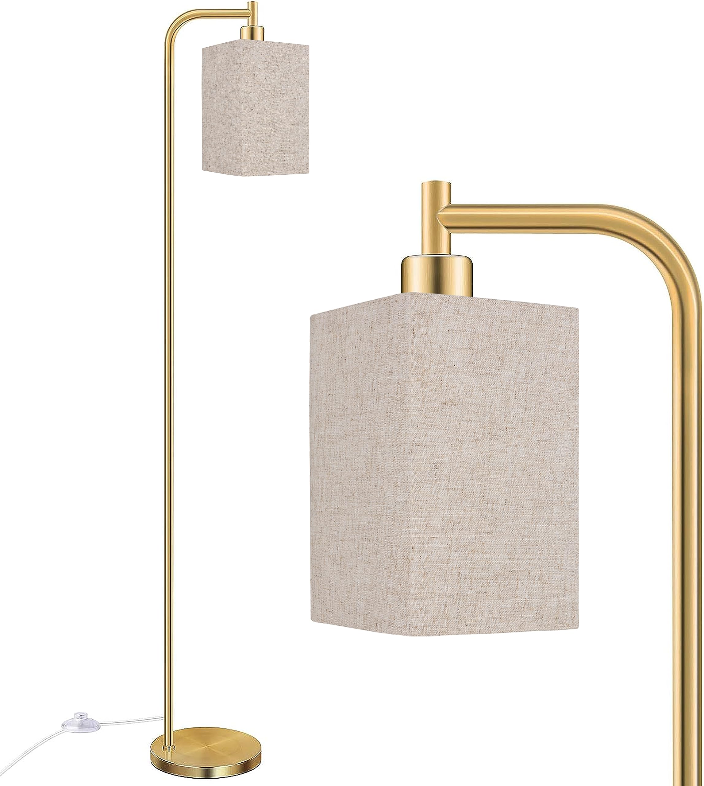 Ruiever Square Lampshades Set Of 2, Linen Lampshades L6.3&quot;X W6.3&quot; X H9.84&quot; High, Easy Assembly Replacement Fabric Lampshades For Table Lamps Floor Lamps, Beige Color Lampshade,