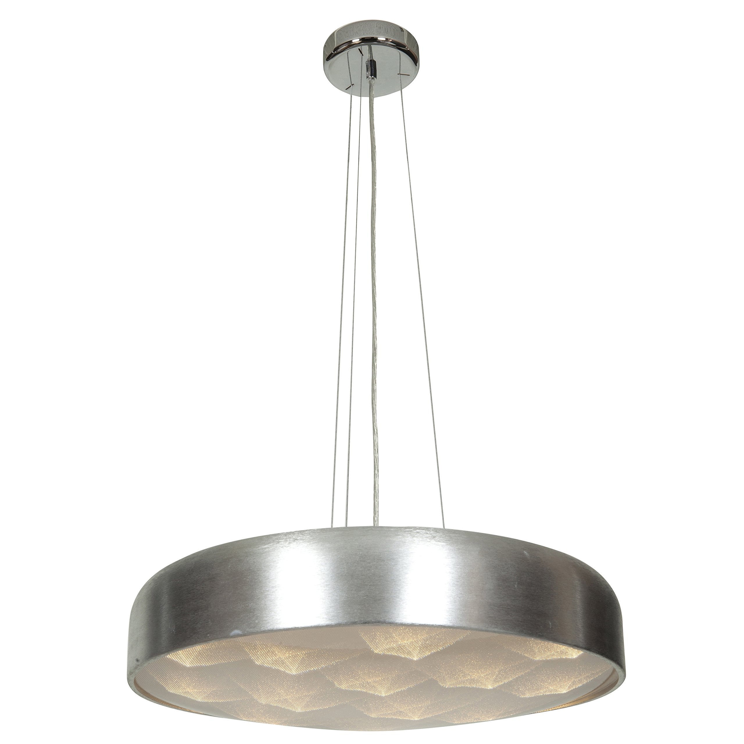 Access Lighting 70084LEDD-BSL-AcR Meteor Dimmable LED Pendant- Brushed Steel & White Acrylic - D 23 x H 45 in