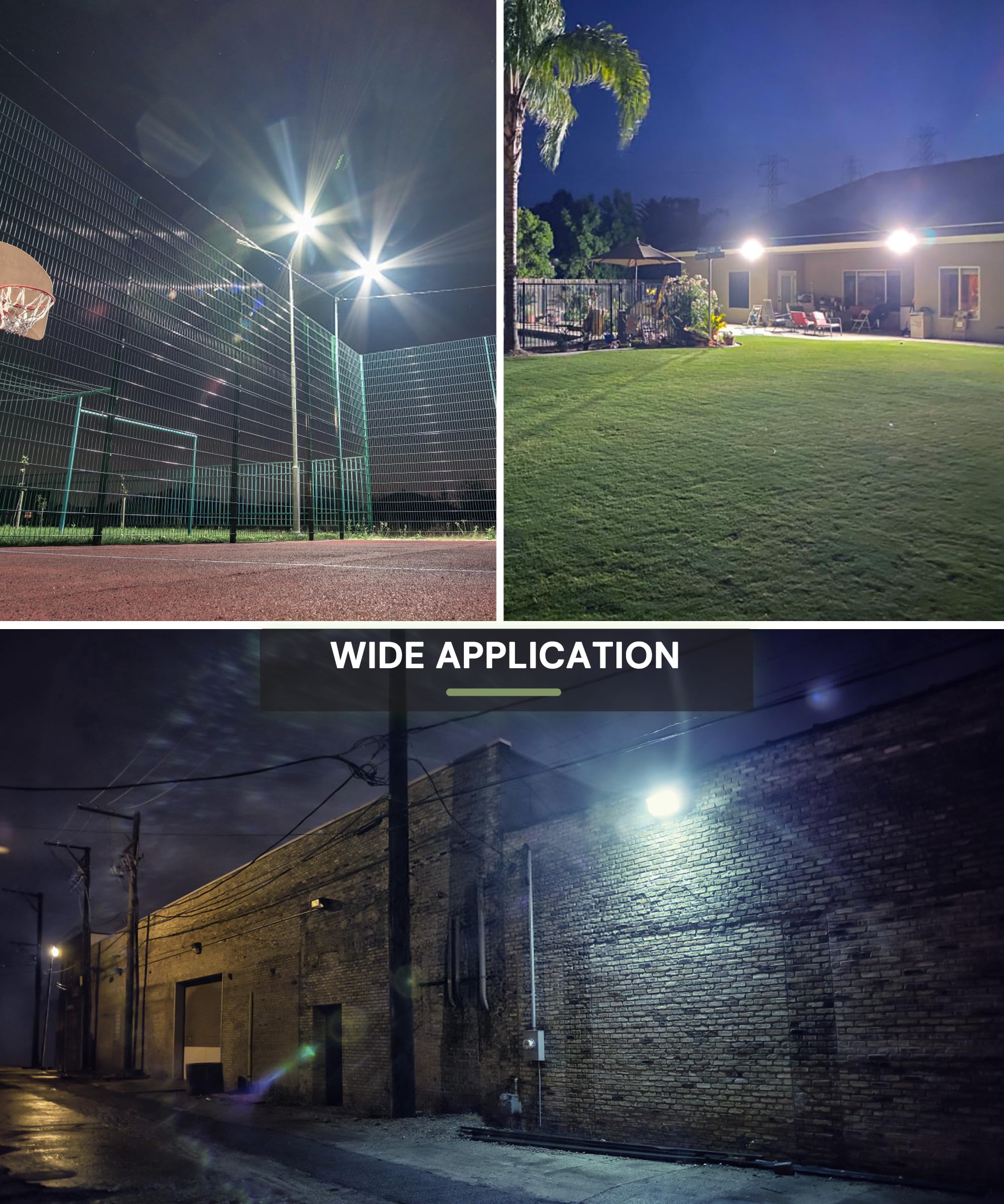 L Lohas Led Flood Lights Outdoor  150W Dusk To Dawn Outdoor Lighting  Ip66 Waterproof Plug In Floodlights  6000K Daylight Work Light  Security Lights For Yard  Garage  Ul Listed  2Pack