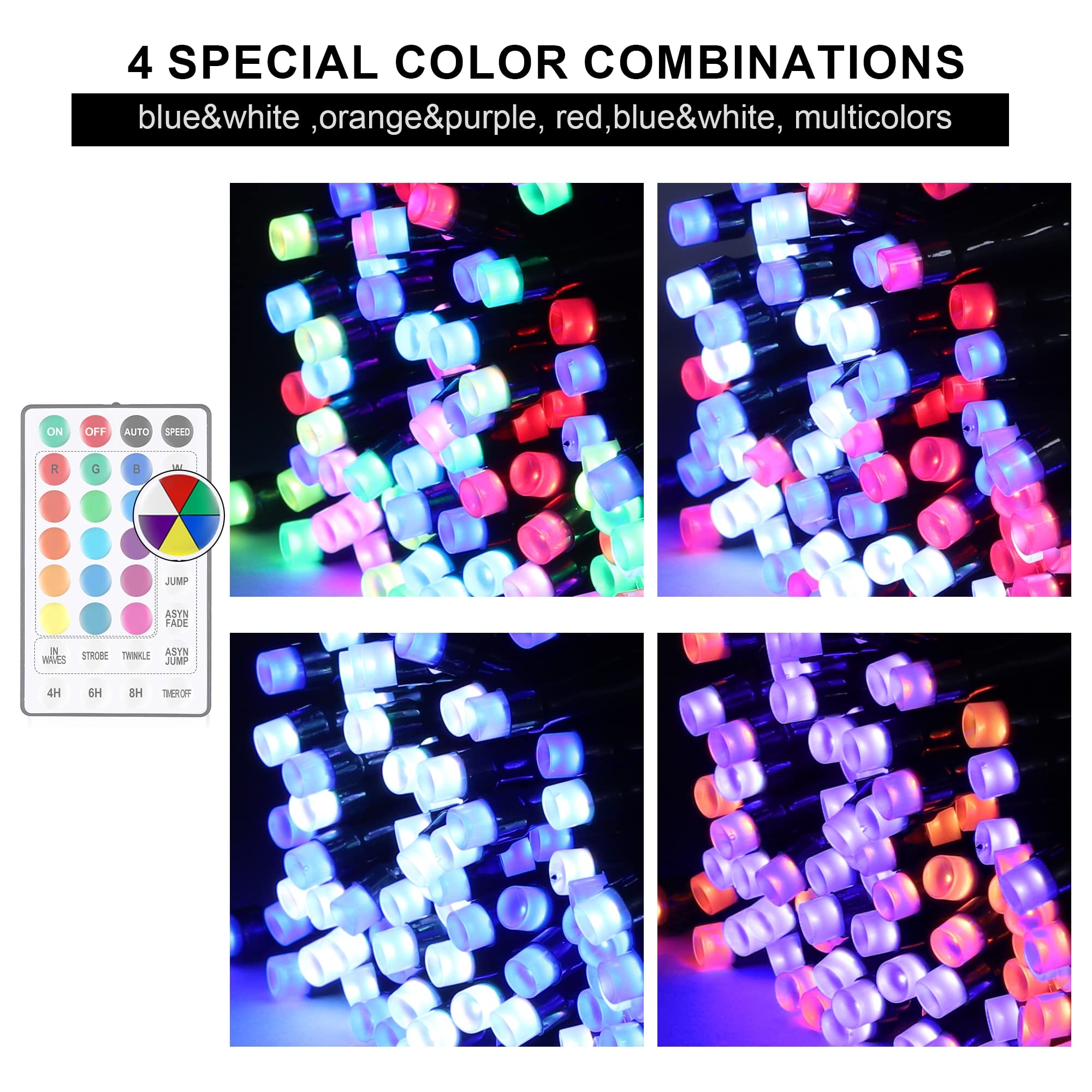 Weillsnow Color Changing Christmas Lights, 66Ft 200 Led Rgb String Lights With Remote & Timer, Fairy Lights For Indoor Outdoor Xmas Tree Party Wedding Christmas Decorations