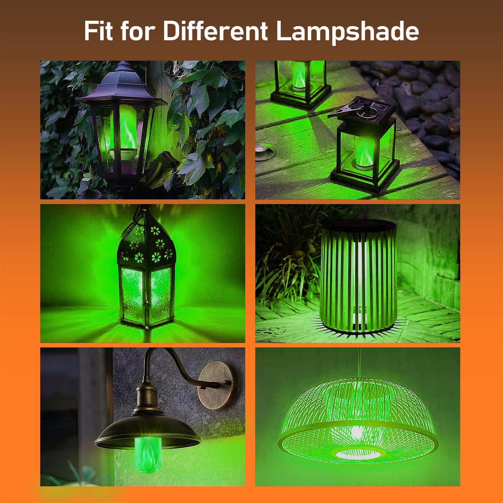 Vicstone Upgraded Led Flame Light Bulbs, 4-Mode Flickering Light Bulbs With Upside Down Effect, E26 Fire Light Bulb For Porch Pa