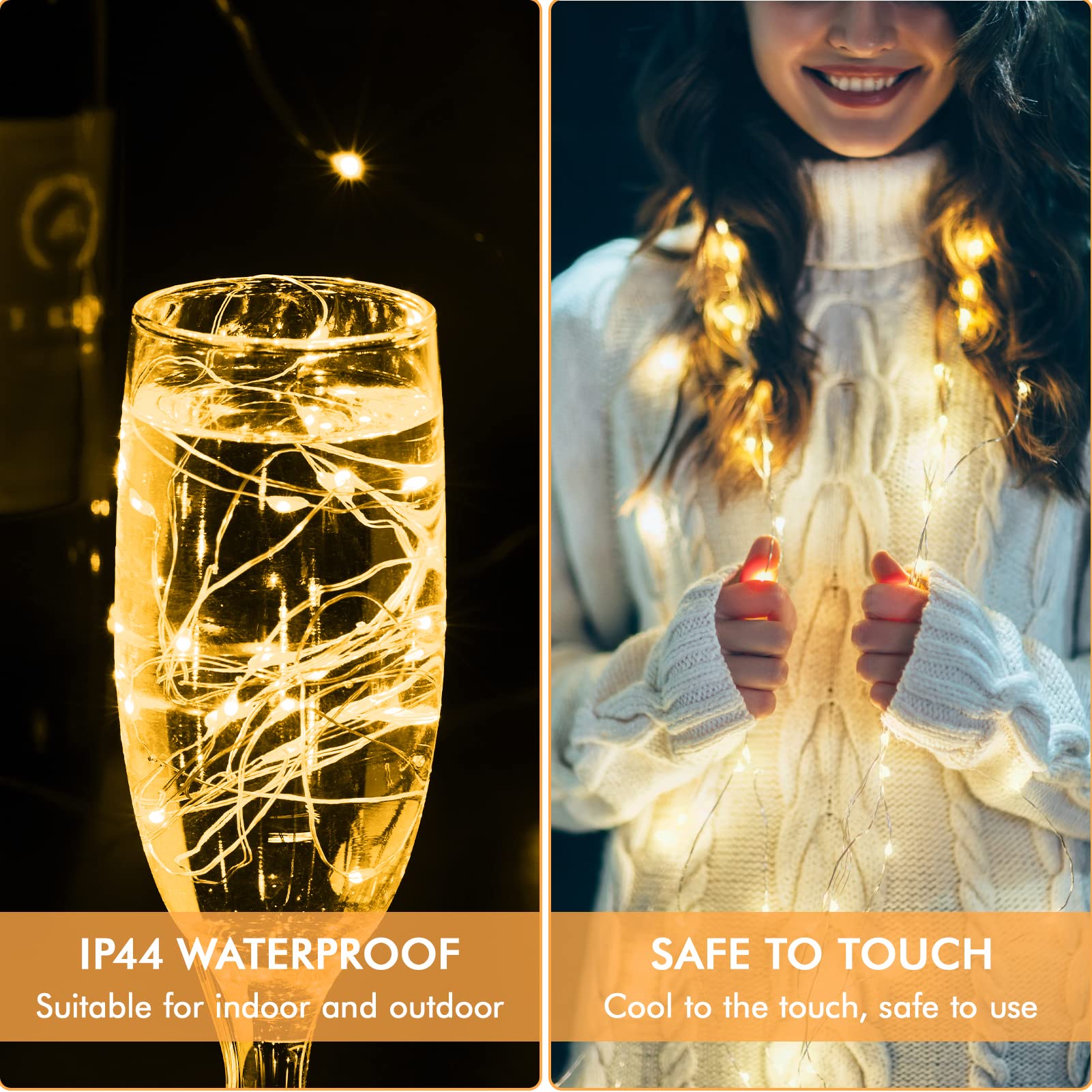 Camantu 12 Pack Led Fairy Lights Battery Operated, 7Ft 20Led Valentines Day Lights Battery Operated Waterproof Silver Wire For Diy Mason Jar Bedroom Birthday Wedding Christmas Decorations(Warm White)