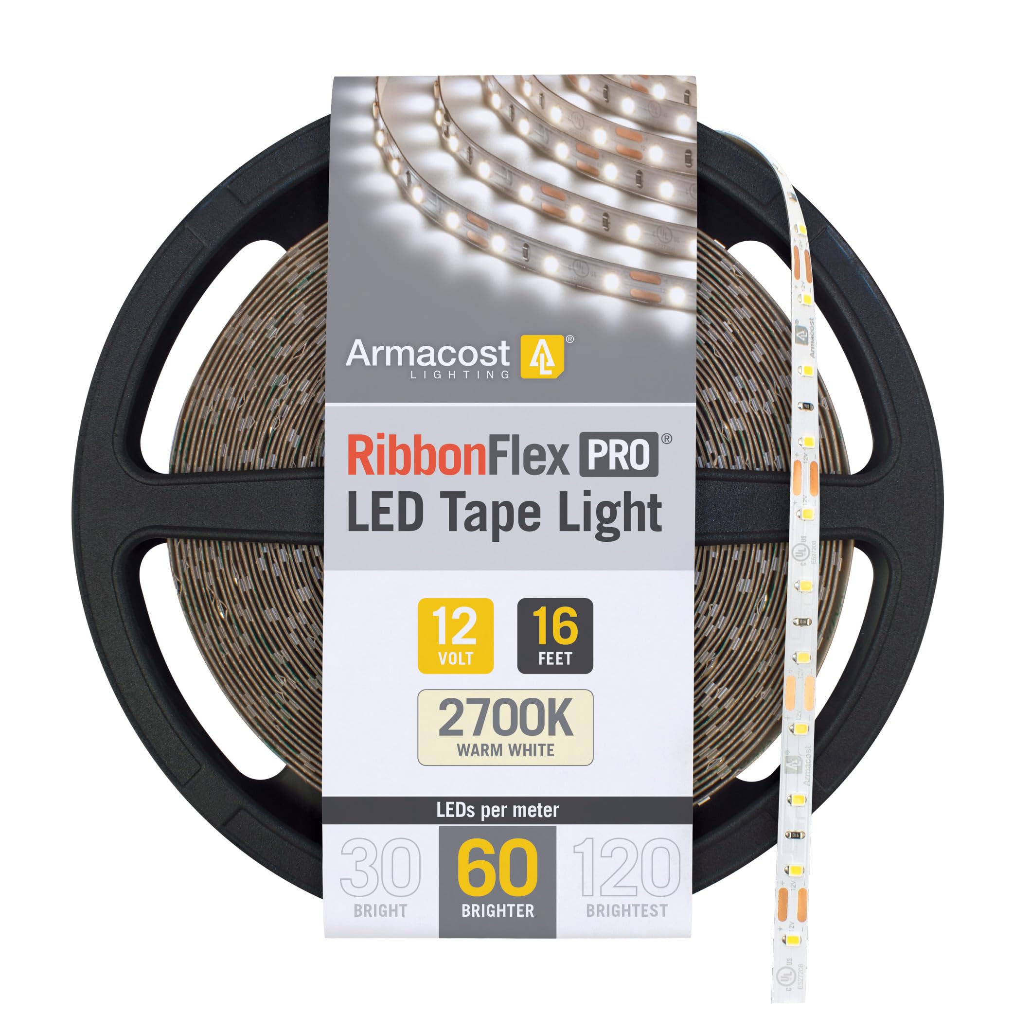 Armacost Lighting LED Tape Light 16.4 ft, Soft White (2700K), Dimmable, Copper, Model 132230