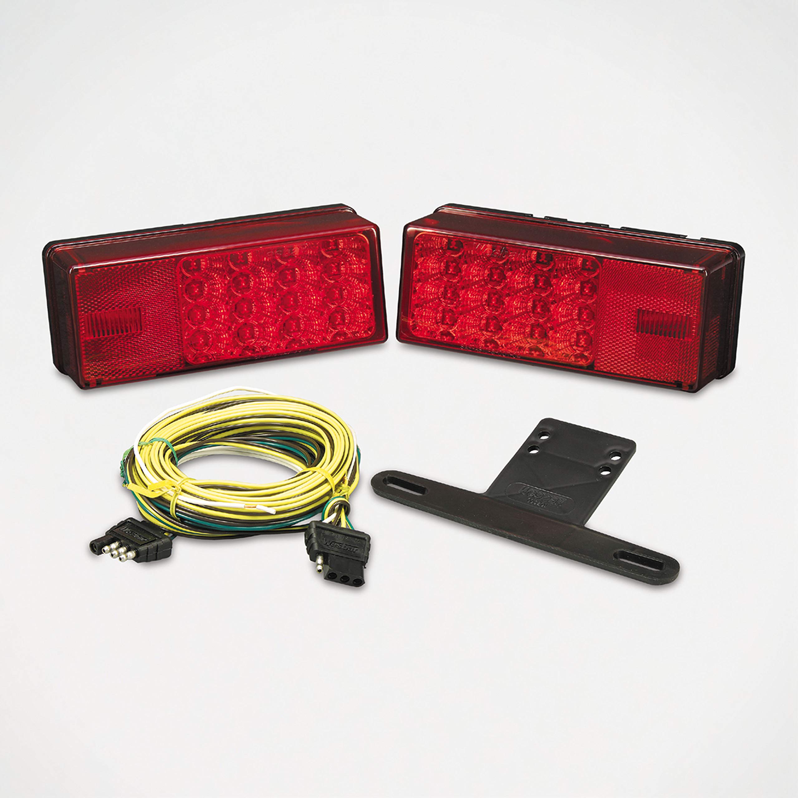 Fulton Wesbar 407540 Waterproof LED Low Profile Tail Light Kit, Over 80 Wide Trailer, red