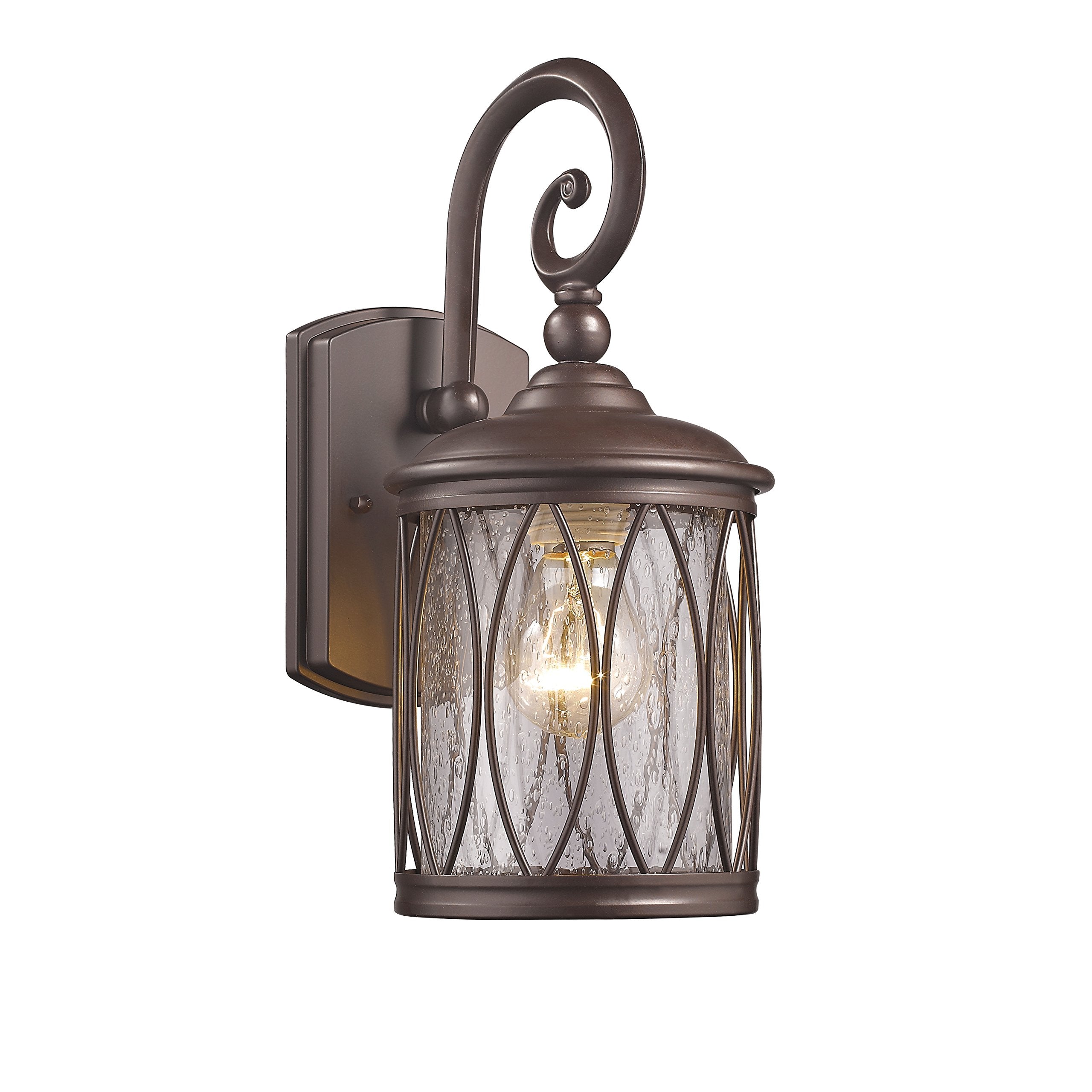 Chloe Ch22044Rb13-Od1 Bronze 13'' Height Transitional 1 Light Rubbed Outdoor Wall Sconce, 12.6 X 5.6 X 7.3