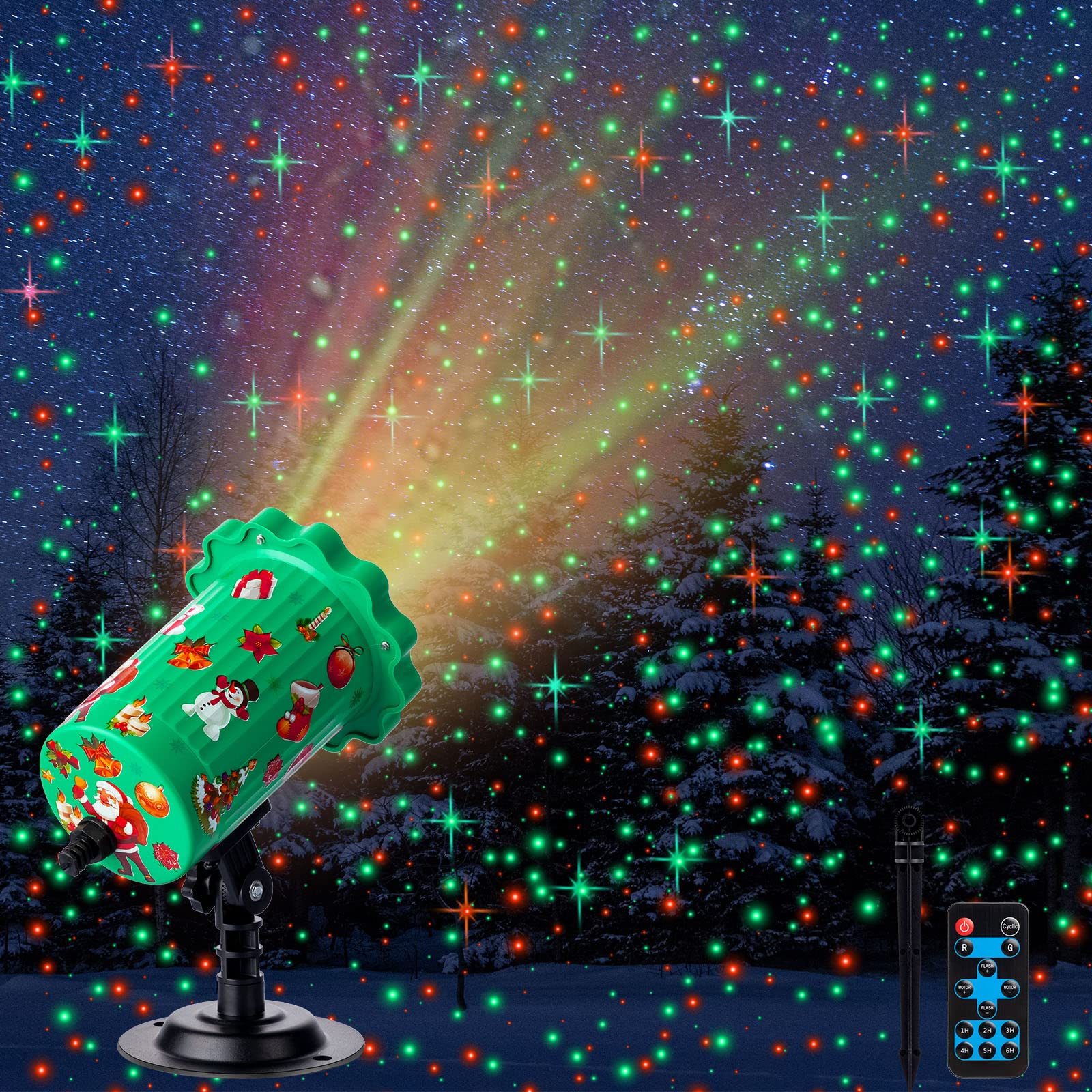 Treela Christmas Projector Lights Outdoor Waterproof LED Spotlights, Model SE369, Star Light, As Shown on Picture