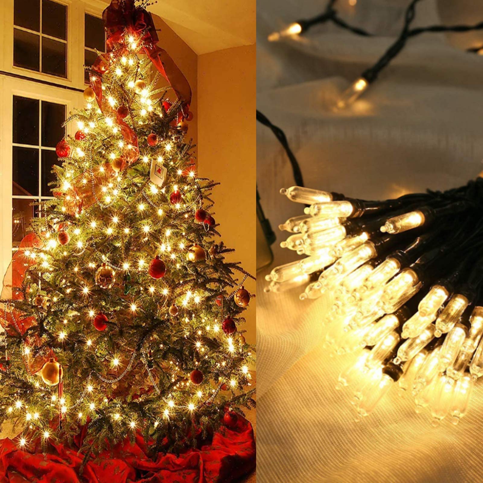 Koxly 18ft Battery Operated String Lights, 50 LED Waterproof Lights with Remote Timer, Warm White, Model JYLPT01