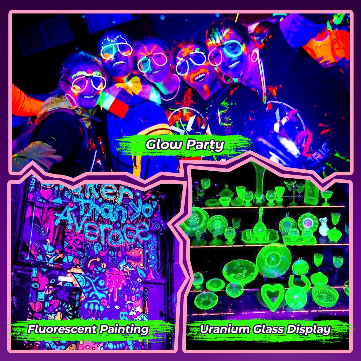 2 Pack 38W Led Black Light, Blacklight Flood Light For Glow Party Ip66 Waterproof, Outdoor Black Lights With Switch&Plug For Hal