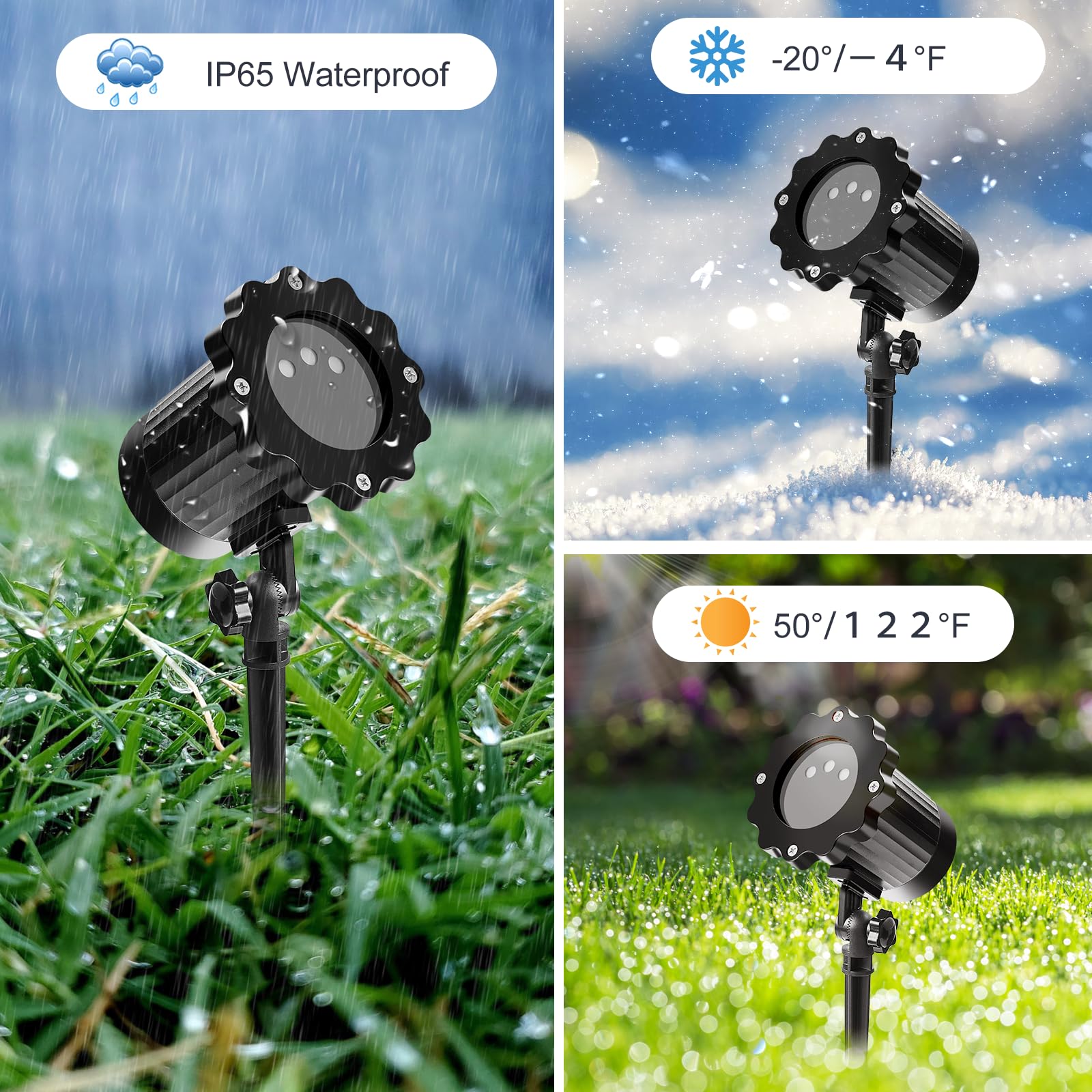 Alinkey Outdoor RGB Laser Projector Lights - 3 Color Starry Sky & Firefly Effects, IP65 for Holiday Decor, Model SE369