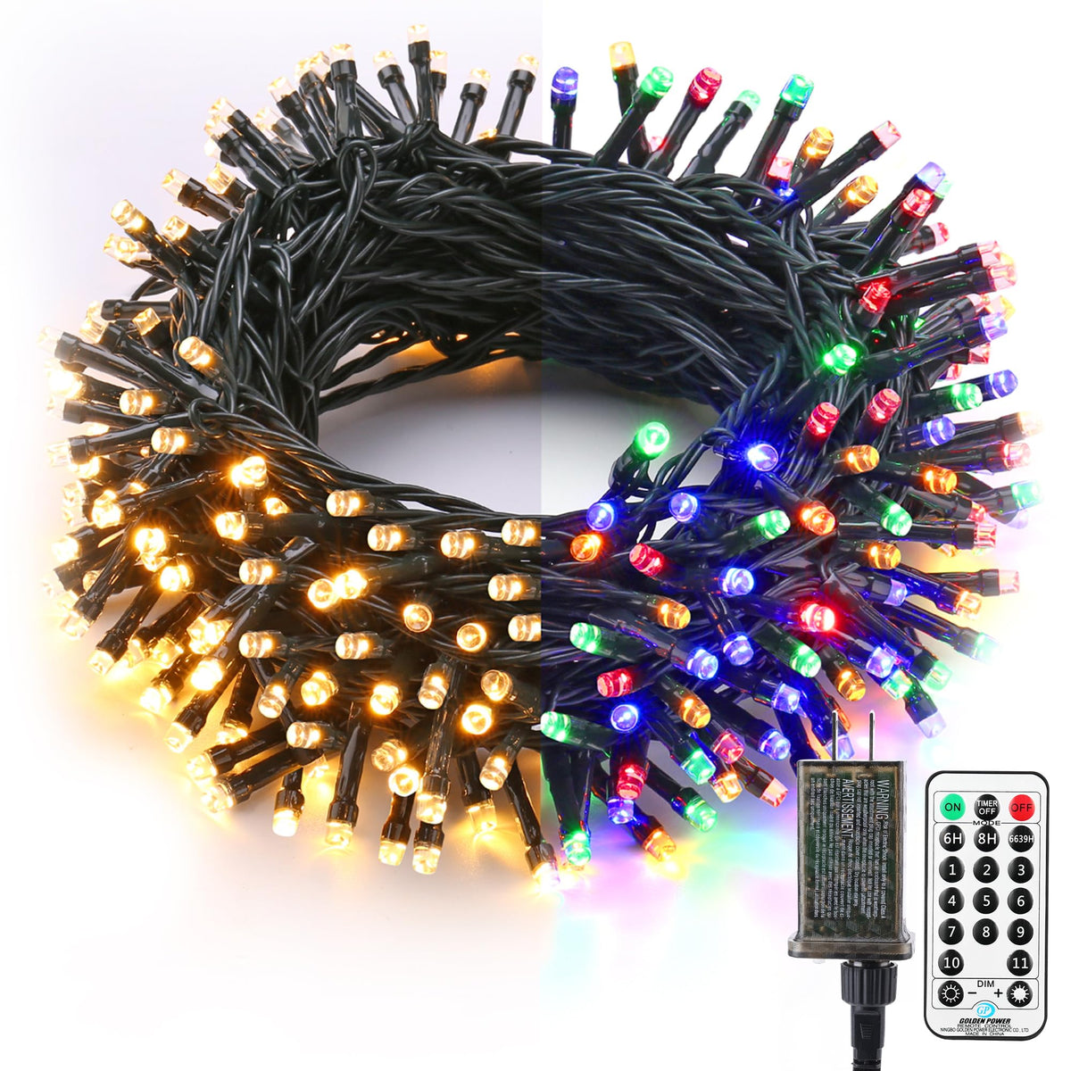 Brizled 200 Led Color Changing Christmas Lights, 65.67Ft Warm White & Multicolor, Remote Control
