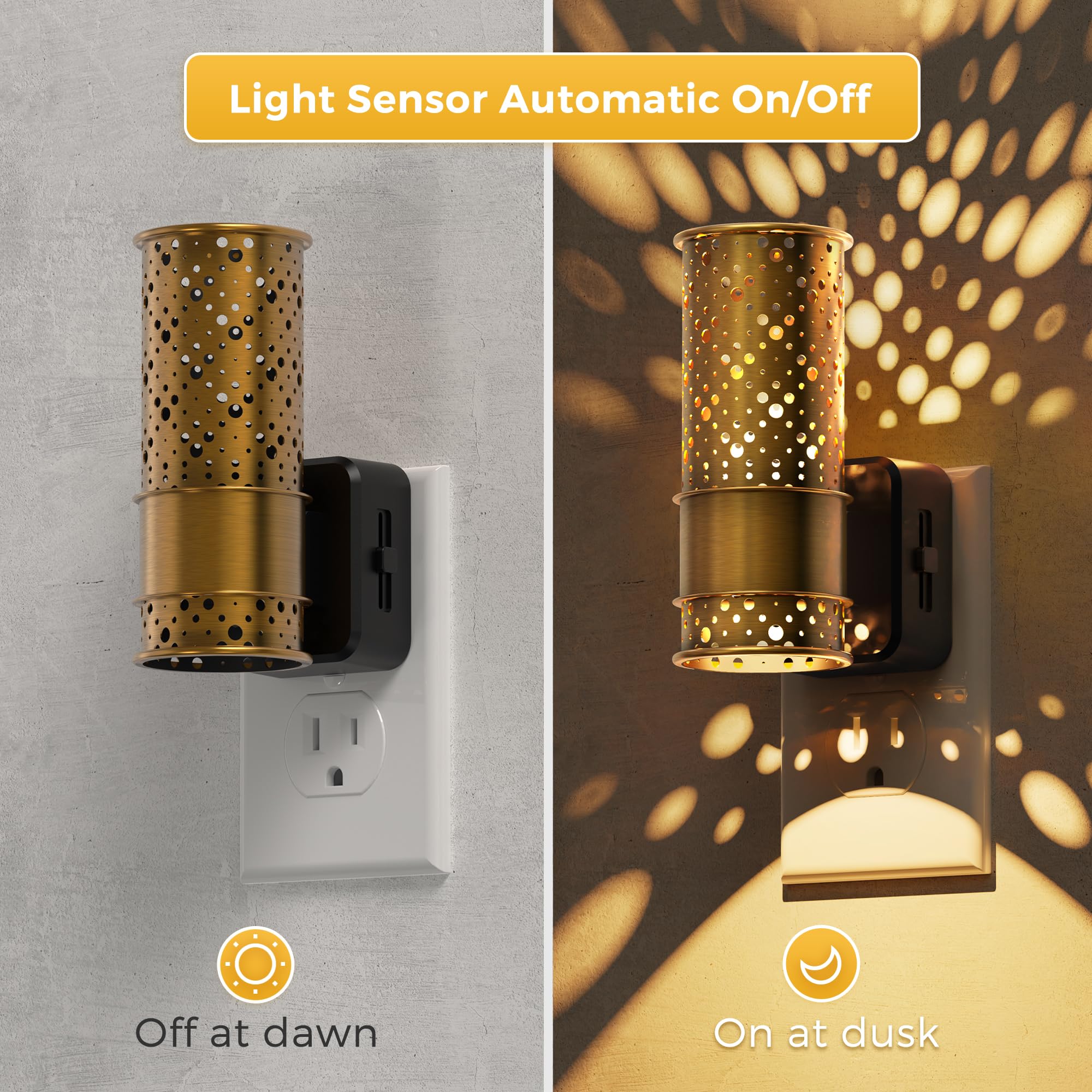 L LOHAS LED Night Light, Dimmable Vintage Soft White, Plug-in, Light Sensor, 0-100LM, 1 Pack