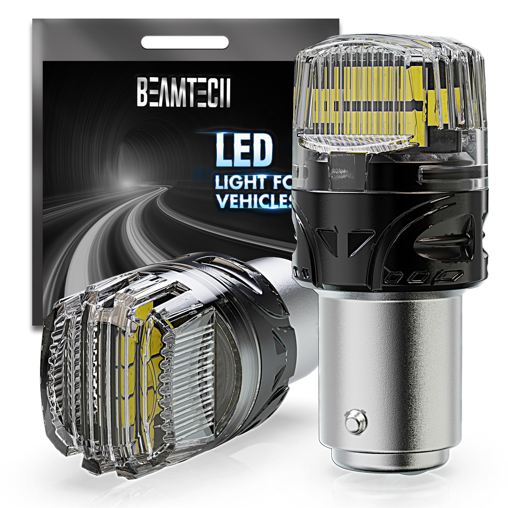 BEAMTECH 1157 LED Bulbs for Brake Tail Lights, 6500K Cool White, Pack of 2