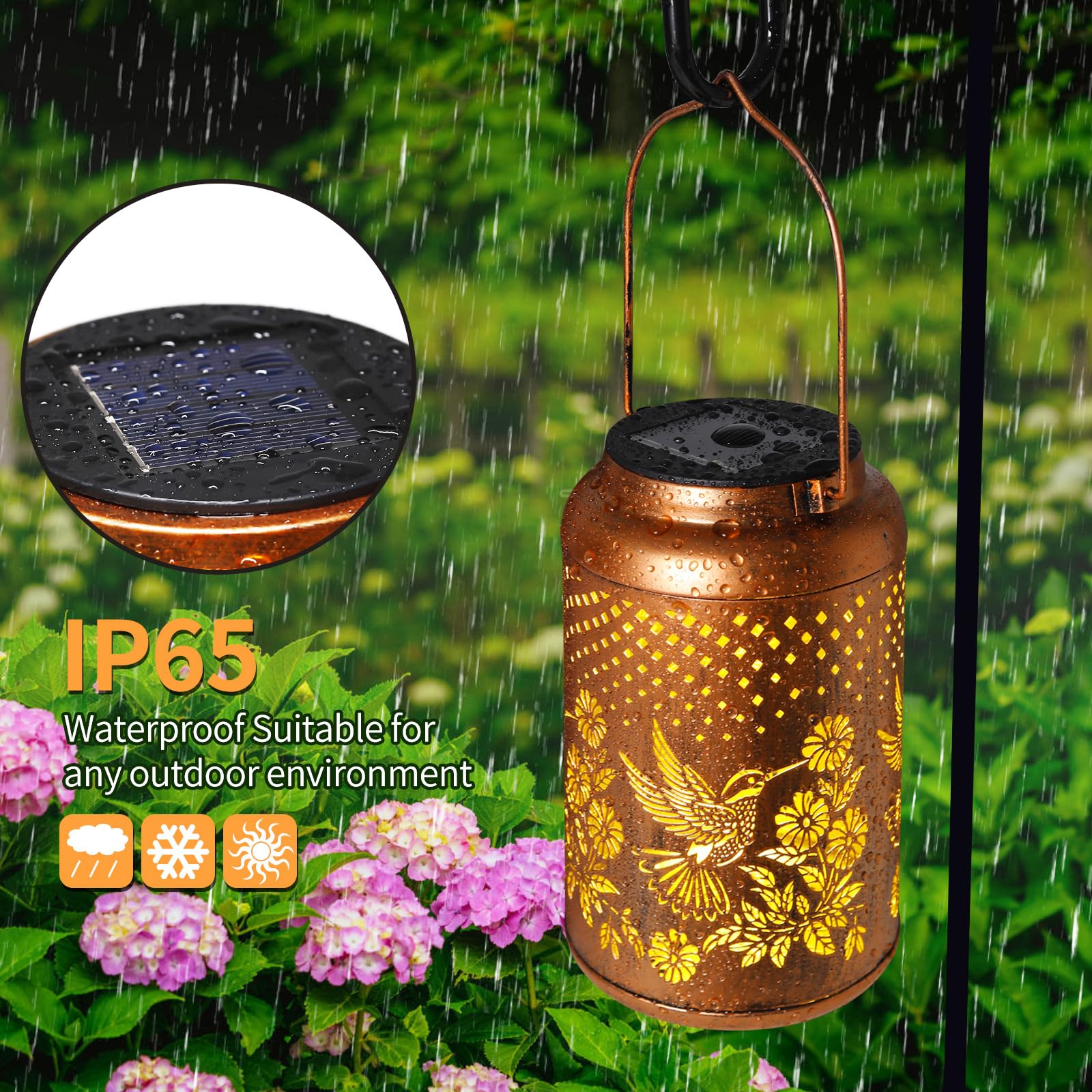 Butterfly Solar Lanterns Outdoor Waterproof, Garden Decor Hanging Solar Lights, Birthdays Gifts For Women Mom Grandma, Metal Garden Decorative Lights For Yard, Backyard, Patio, Porch