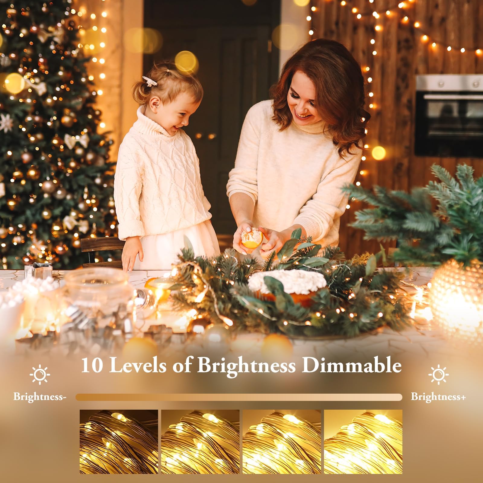 Lakumu 6-Pack 33Ft 100 Led Fairy Lights Battery Operated, Remote Control String Lights With Timer, 8 Modes Waterproof Outdoor Twinkle Lights For Bedroom Classroom Dorm Diy Christmas Party, Warm White