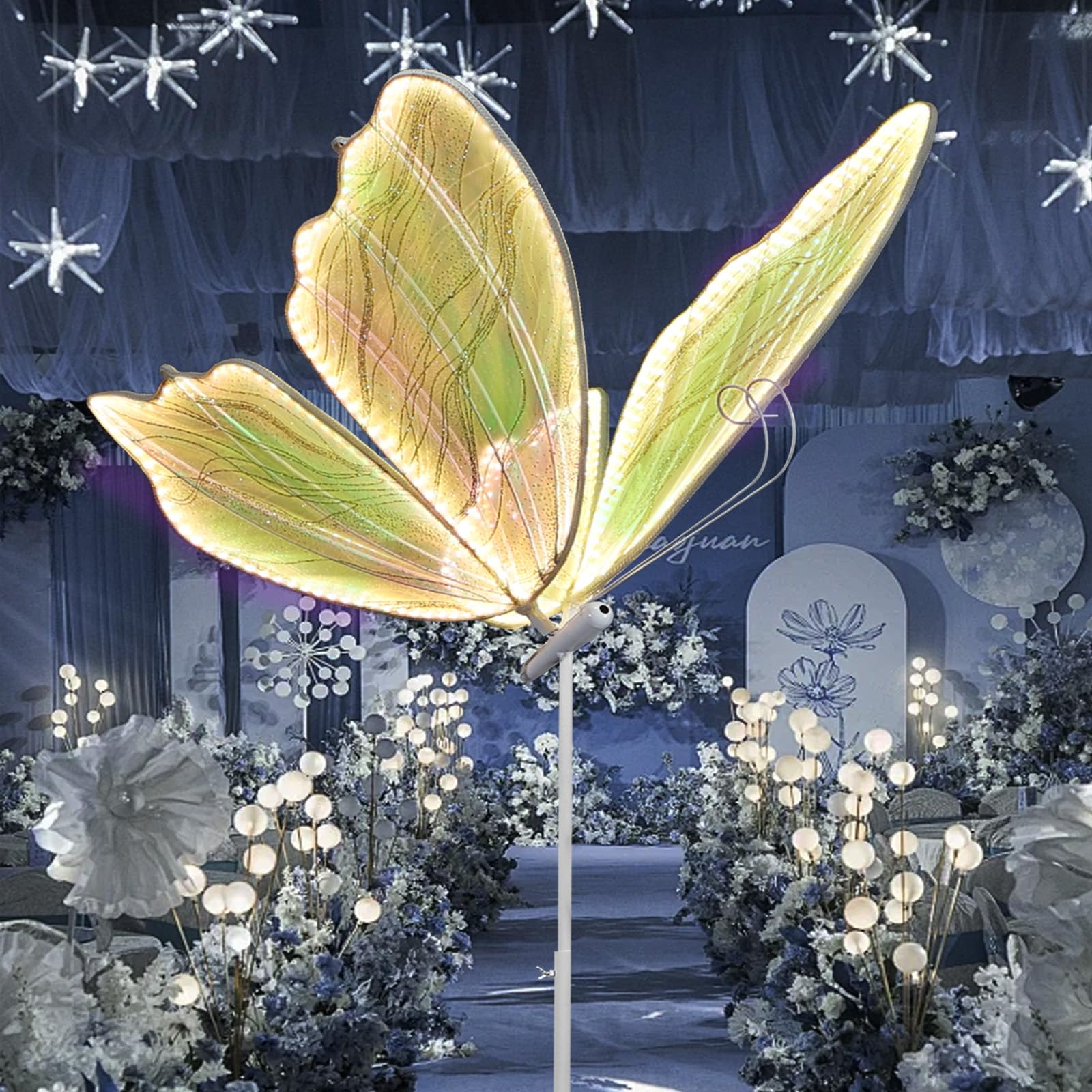 ECGOIOE Wedding Butterfly Floor Lamp, 60CM Iron, Colored Gold, Creative Ceiling Hanging Decoration for Events