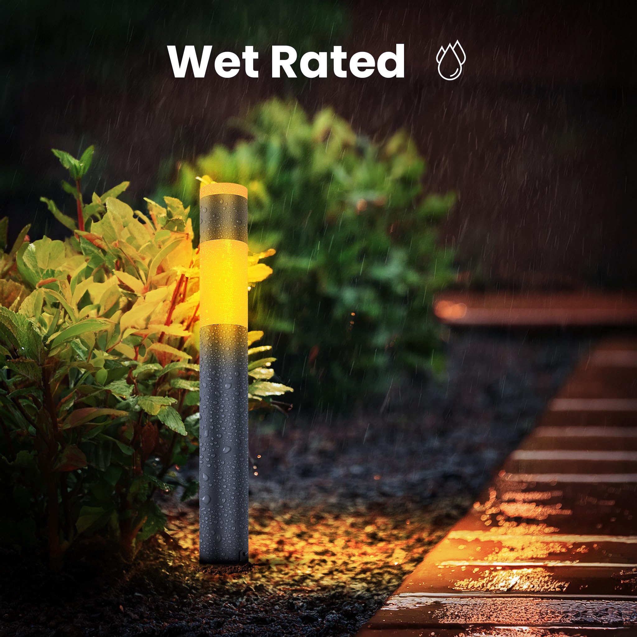 Feit Electric Smart Color Changing Outdoor Bollard Path Lights, 200 Lumens, 4-Pack, Black, Compatible with Alexa & Google Home