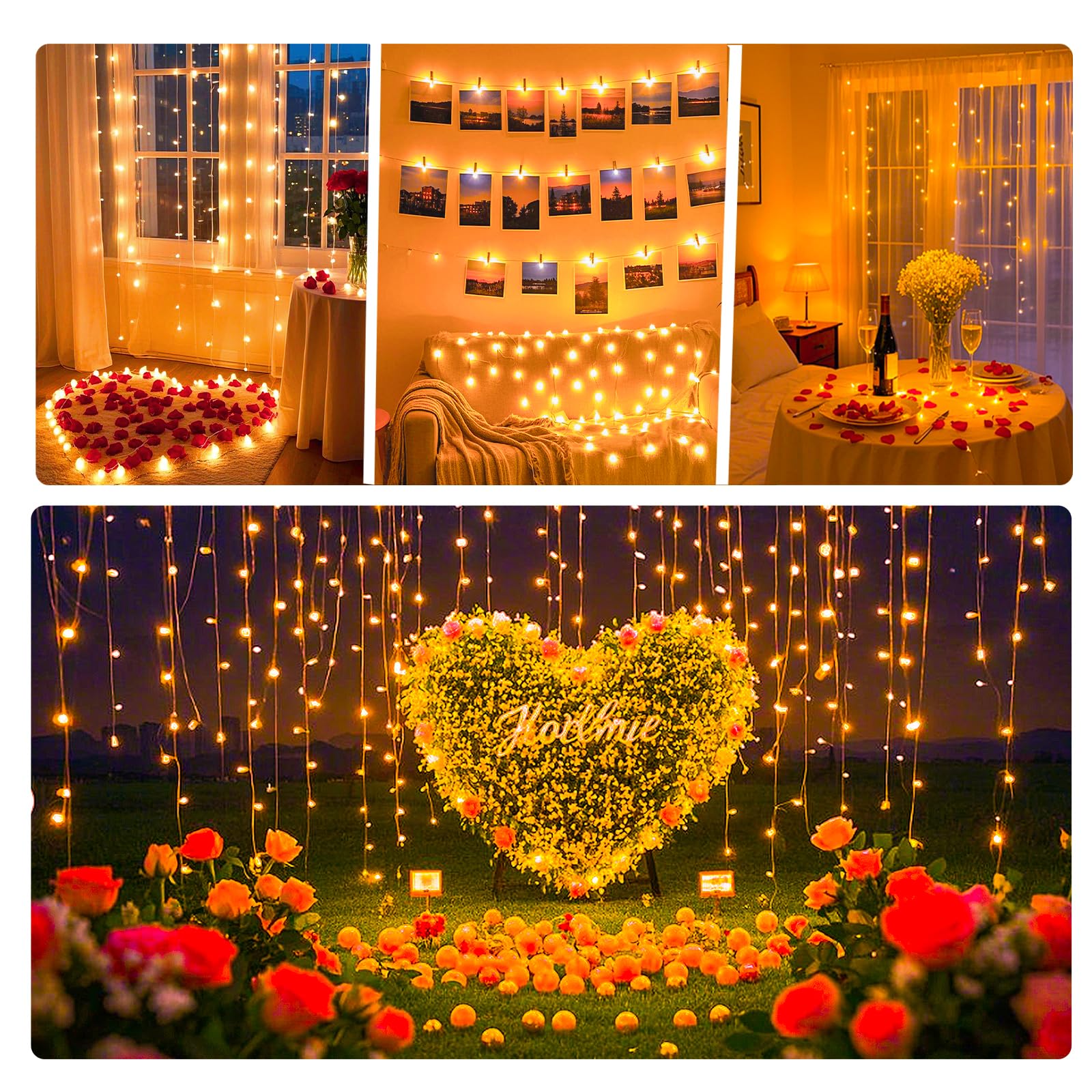 Ehome String Lights, Usb Fairy Lights Plug In 33 Ft 100 Led Twinkle String Lights Silver Wire Lights With Remote And Timer 8 Modes Outdoor Indoor Waterproof Starry Lights Diy Party Wedding, Orange