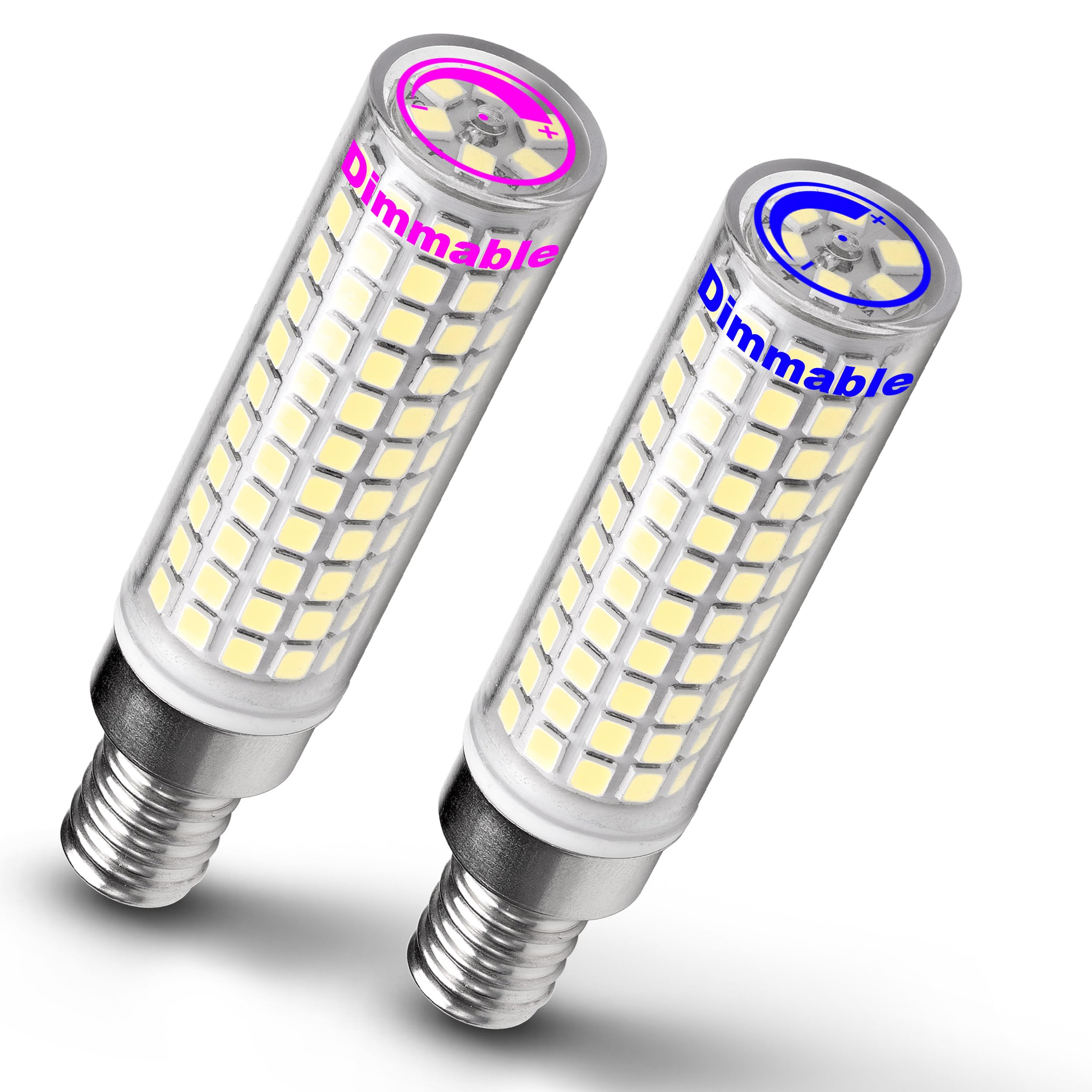 E12 100W Dimmable Led Candelabra Bulbs Replacement C7,6000K Daylight Bright Cool White,1000 Lumen T6 E12 12W Led Candle Bulbs Fo