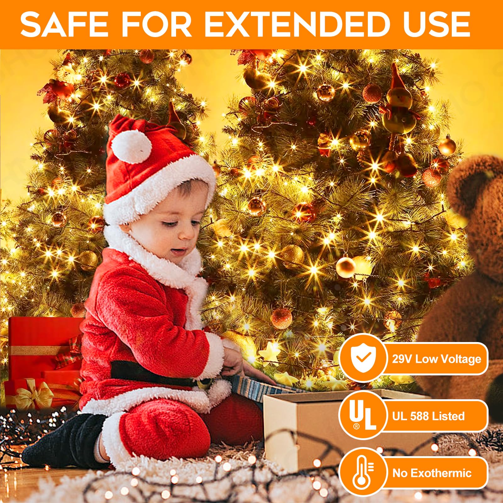 Mgyif 66Ft 200 Led Christmas Lights, Twinkle Xmas Lights With 8 Modes And Timer, Outdoor Waterproof Christmas Tree Lights For Room Bedroom Wedding Party Holiday Decorations, Warm White