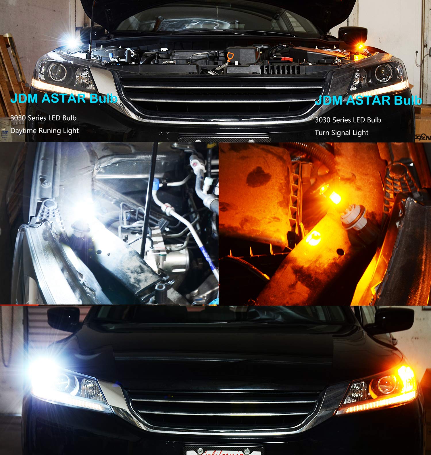 JDM ASTAR 3157 Switchback LED Bulbs, Extremely Bright 3030 Chipsets, Yellow/White, Projector for Turn Signal Lights