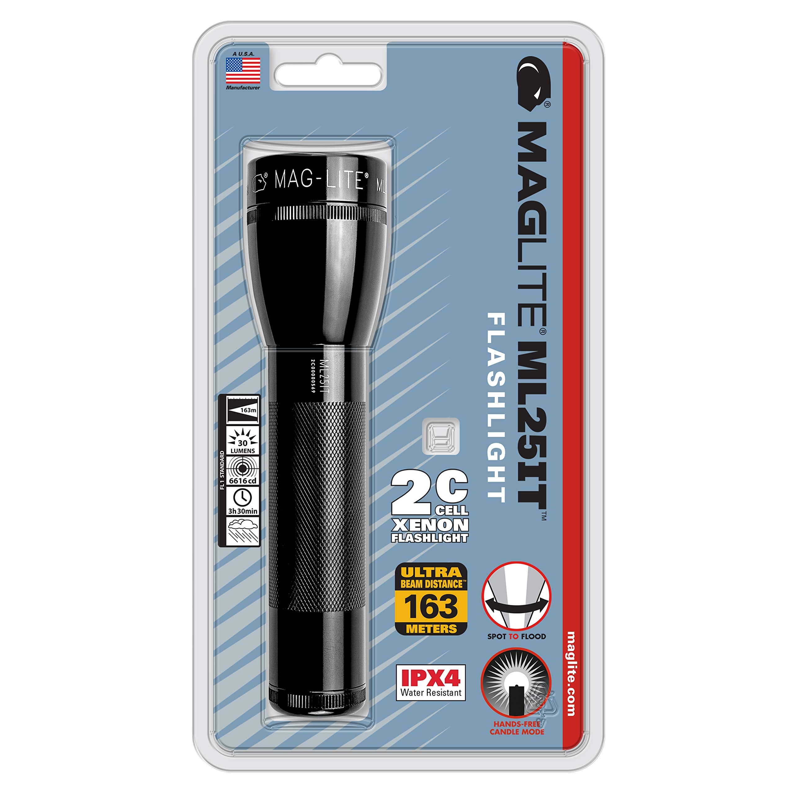 Maglite ML25IT Incandescent 2-Cell C Flashlight, Red