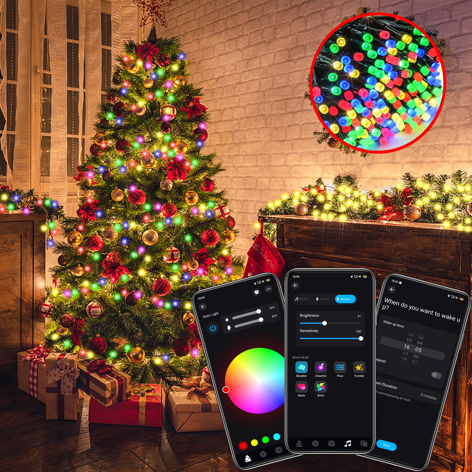 Gaticte Smart Christmas Lights, 272FT 800 LED Color Changing String Lights With Remote & APP Control, 16 Million Colors Twinklin