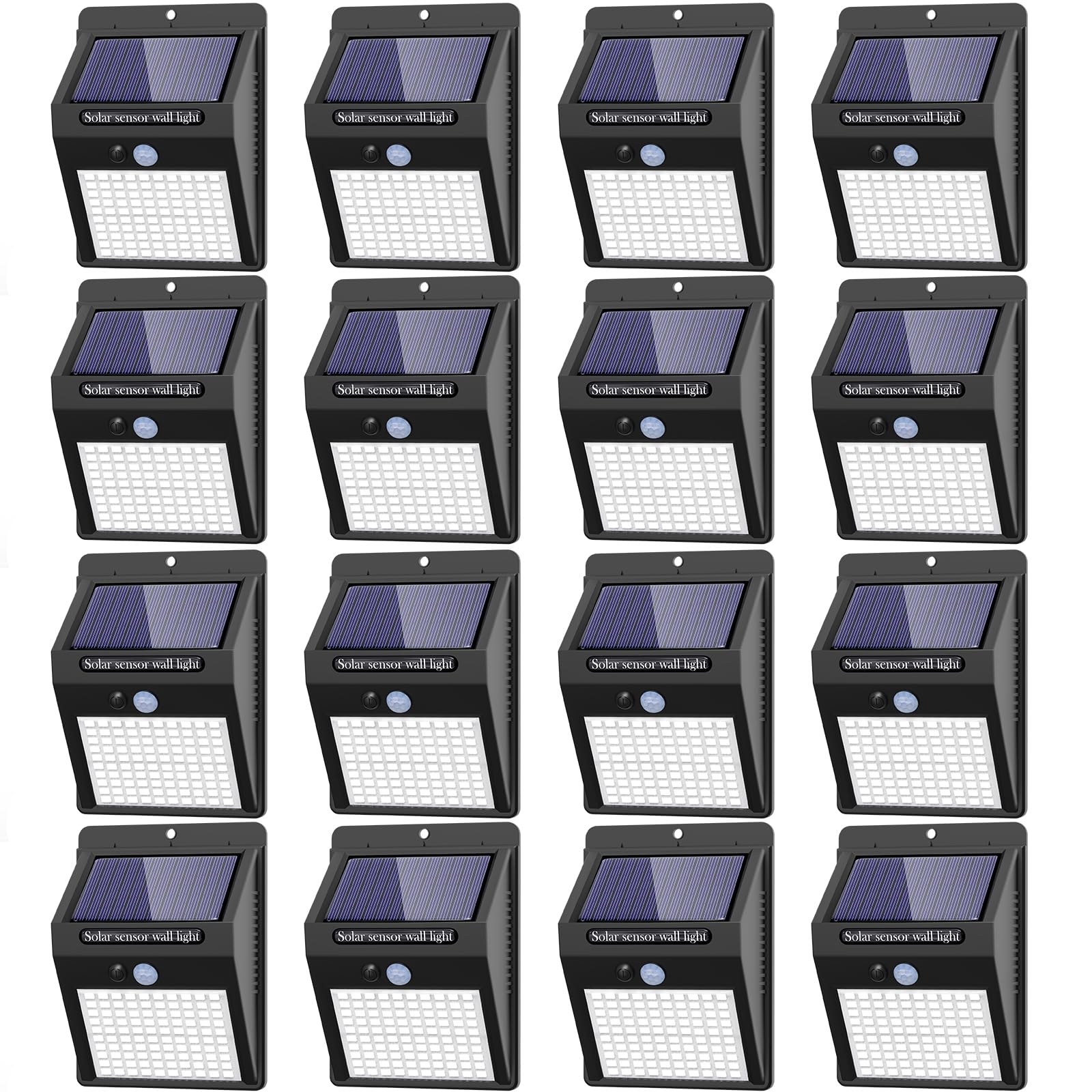 16 Pack Solar Lights Outdoor, 3 Modes/100Led Wireless Ip65 Waterproof Solar Motion Lights Outdoor For Front Door, Backyard, Gara