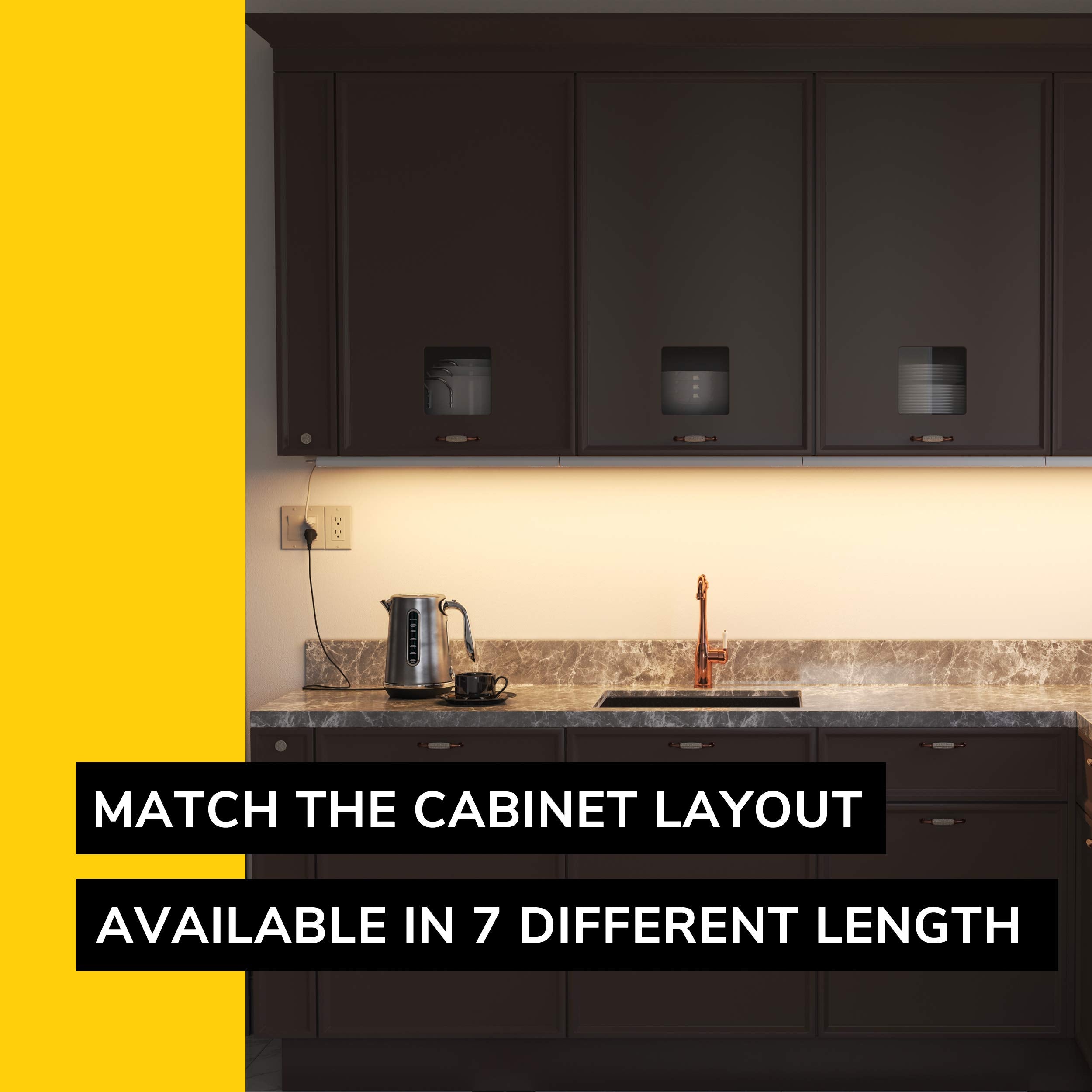 Getinlight 32-Inch 3 Color Levels Led Under Cabinet Lighting, Hardwired Or Plugged-In, Selectable White 2700K/3000K/4000K, Dimma