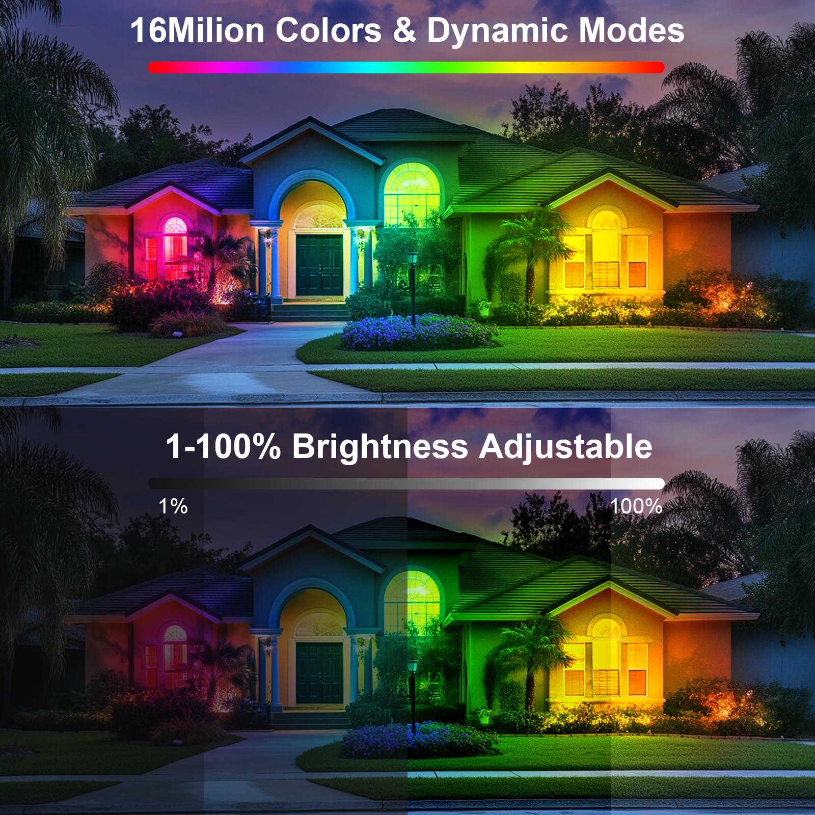 Indmird RGB Wall Washer Light 2 Pack 50W Remote & APP Control Aluminum CHX-FL-C-50W