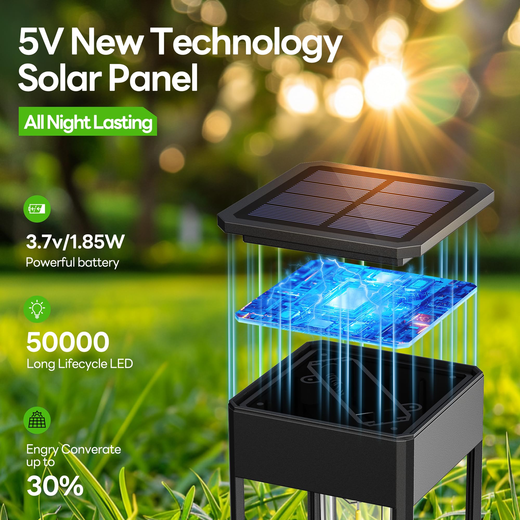 Coxseni Solar Pathway Lights Outdoor Waterproof, 6 Pack 6500K Led Solar Powered Walkway Lights 12Hrs Landscape Lighting For Yard