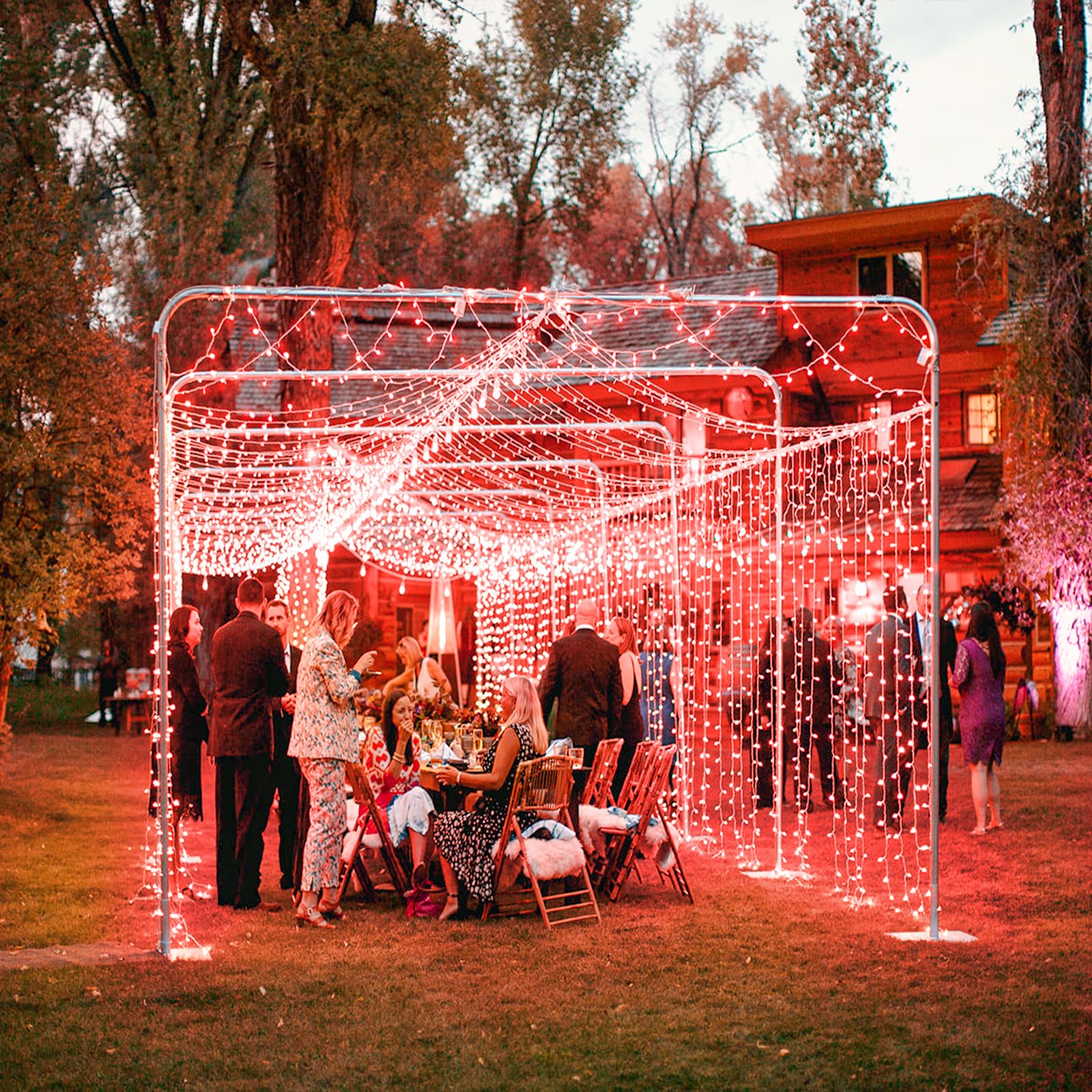 500 Led Red Christmas Lights, 165Ft Red String Lights 8 Modes Clear Wire, Connectable Waterproof Plug In Red Twinkle Lights For