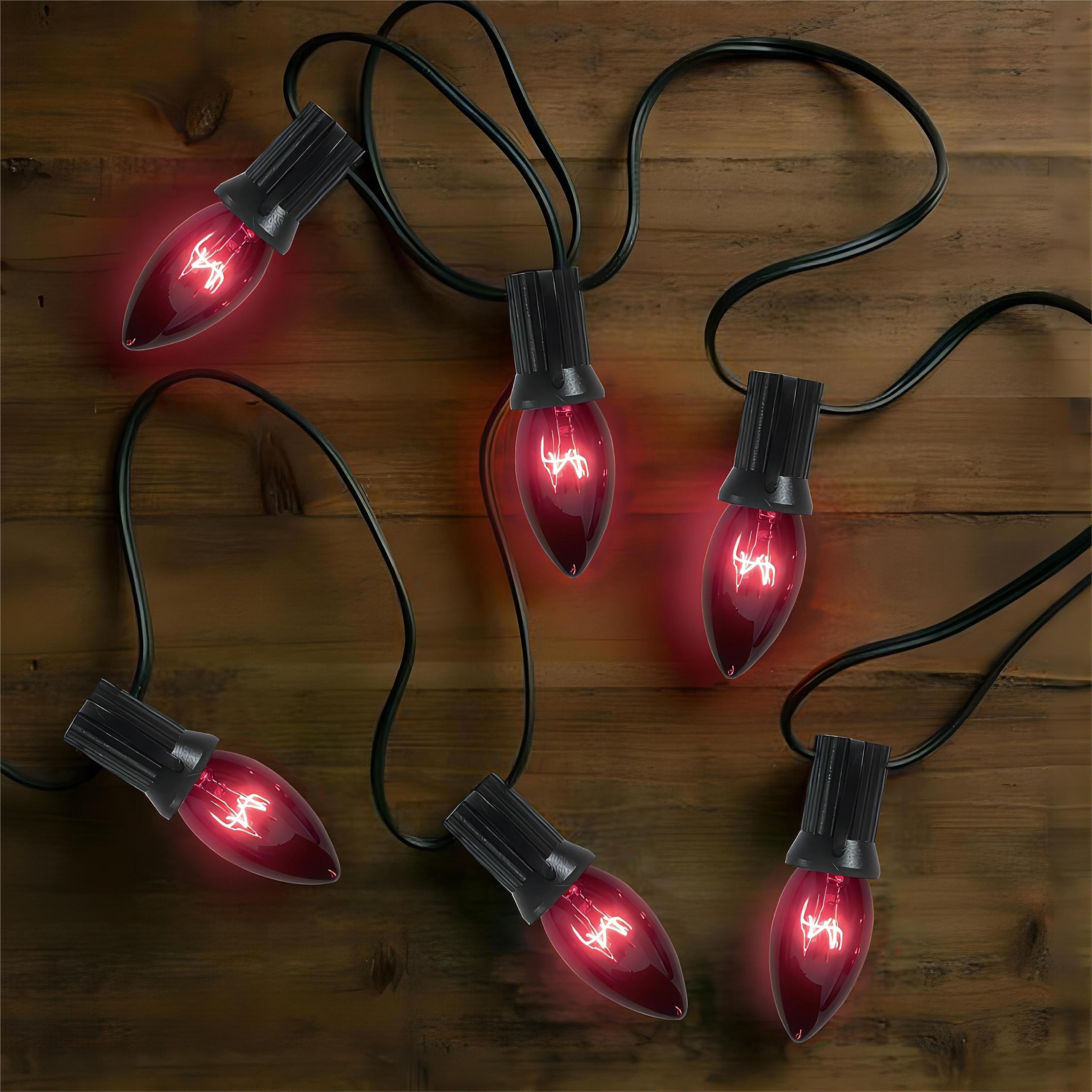 Pallerina C9 Clear Purple Replacement Bulbs - 25 Pack Shatterproof E17 7W For Holiday Lights