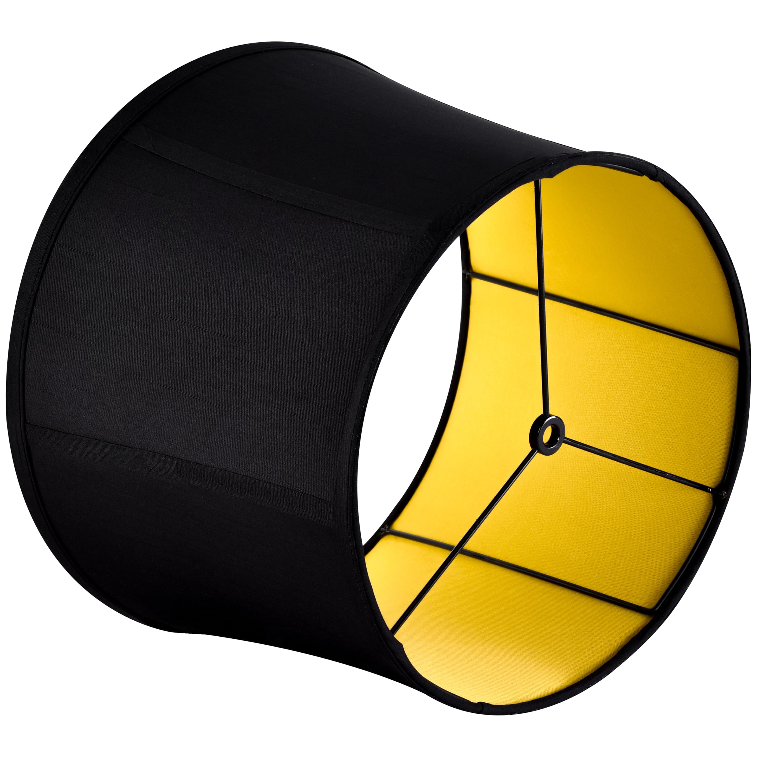 Goso Black Lamp Shades Set Of 2 Large Drum Lampshades -12X14X10 Inch (Spider) Foldable Lamp Shade For Floor Lamps Table Lamp Nat