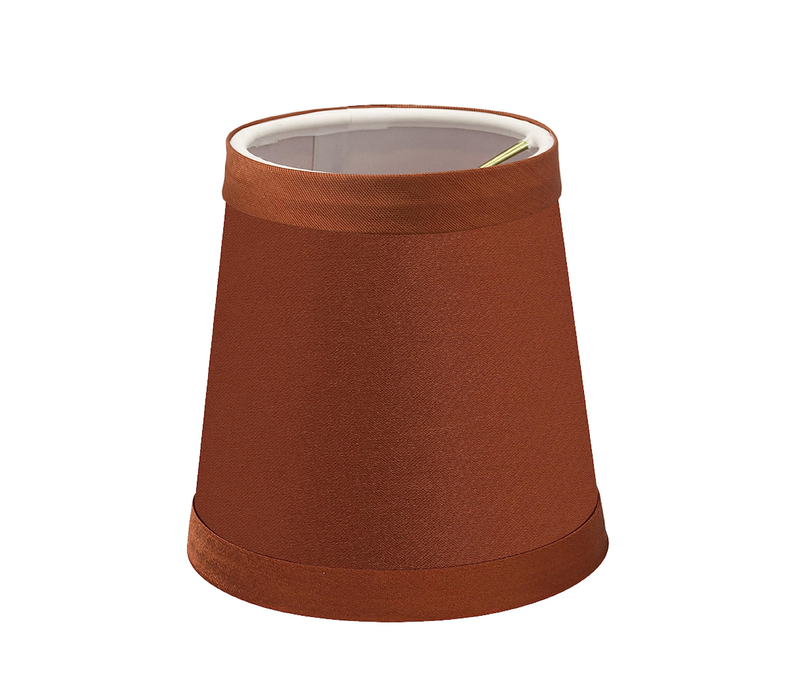 Aspen Creative 32715-2 Small Hardback Empire Shape Chandelier Set (2 Pack), Transitional Design In Redwood, Width (3&quot; X 4&quot; X 4&quot;) Clip-On Lamp Shade, 3&quot; Top Bottom X 4&quot; Slant Height, 2-Pack, 2 Piece