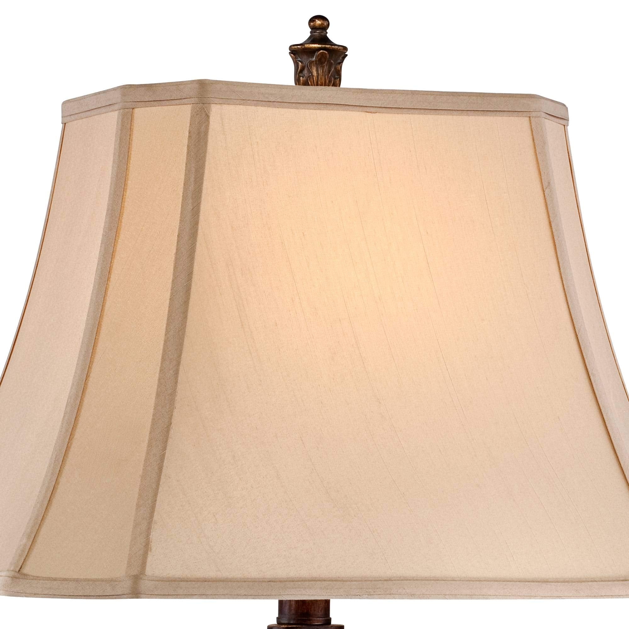 Barnes and Ivy 32.5" Tall Table Lamps Set of 2 Bronze Brown Leaf Vase Tan Shade for Living Room Bedroom Home Office