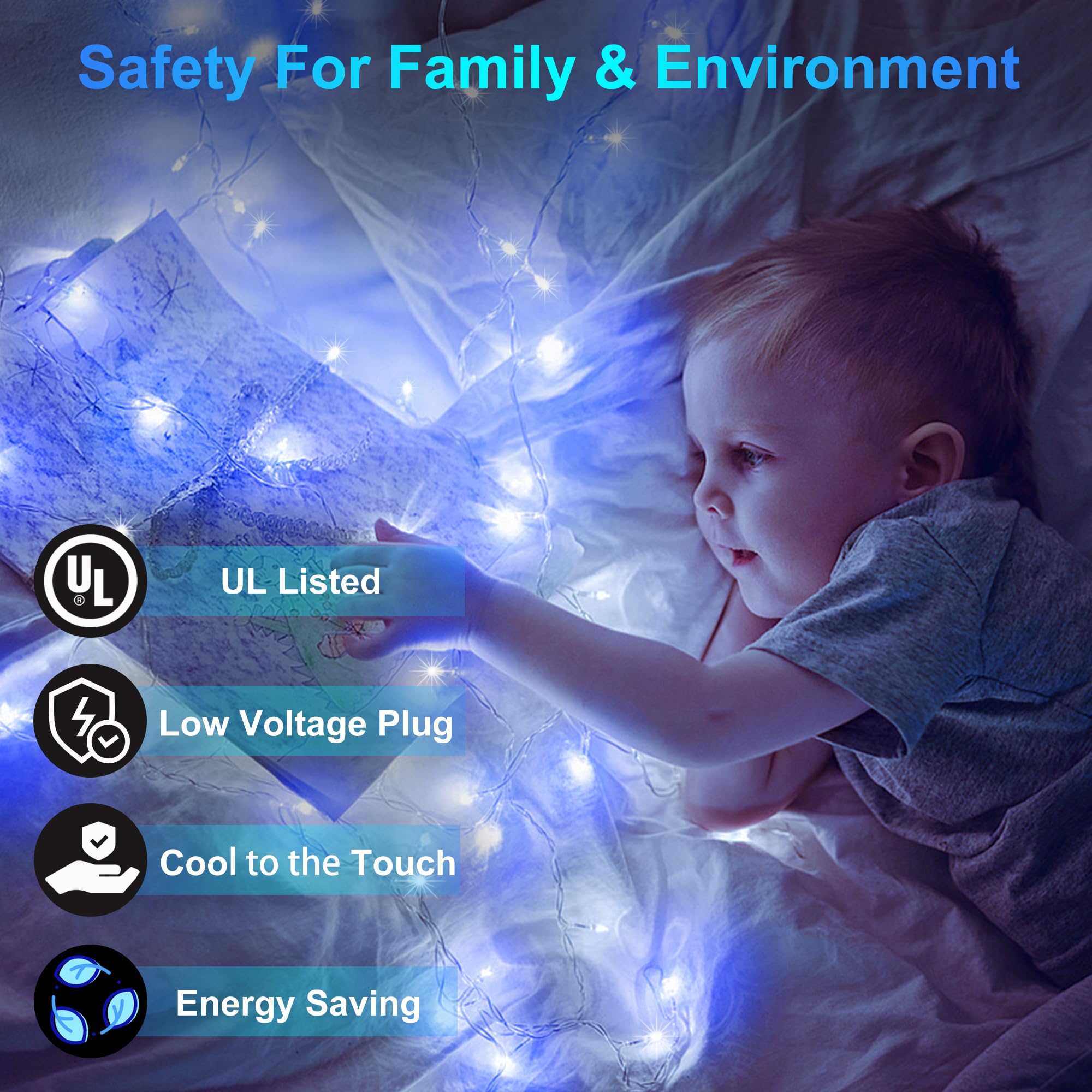 750Led Christmas Lights Outdoor Use  240Ft 12 Modes Blue And Cool White Led String Lights With Timer Dimmable  Waterproof Christmas Tree Lights For Xmas Patio Yard Fence Balcony Garden Decor