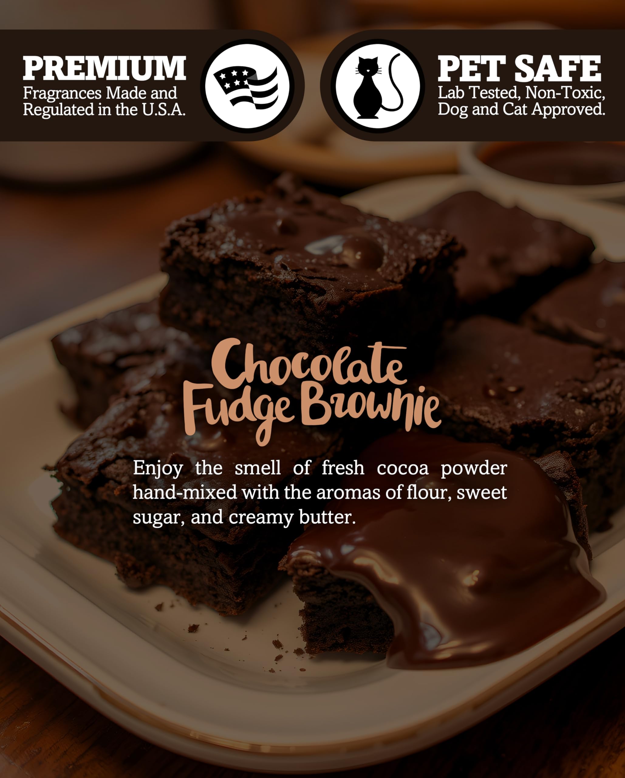 ShortieS Candle Company Chocolate Fudge Brownie Tealight Candles - 6 Brown Paraffin Wax Lights - Highly Scented - Made In Usa