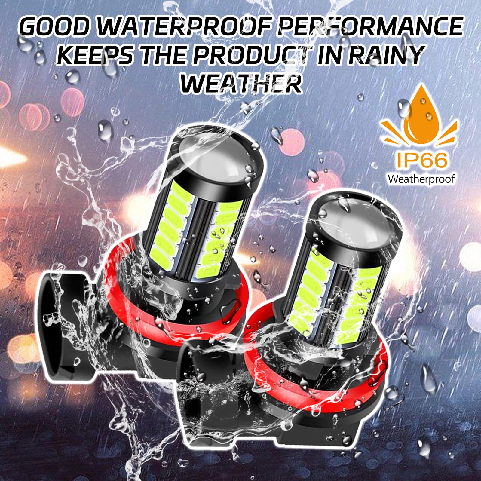 SamWinGear 2PCS LED Fog Light Bulbs H11/H8 Headlight Bulb, 12V Ice Blue Fog Lights Bulb High Bright Fog Lamps Replacements Bulbs