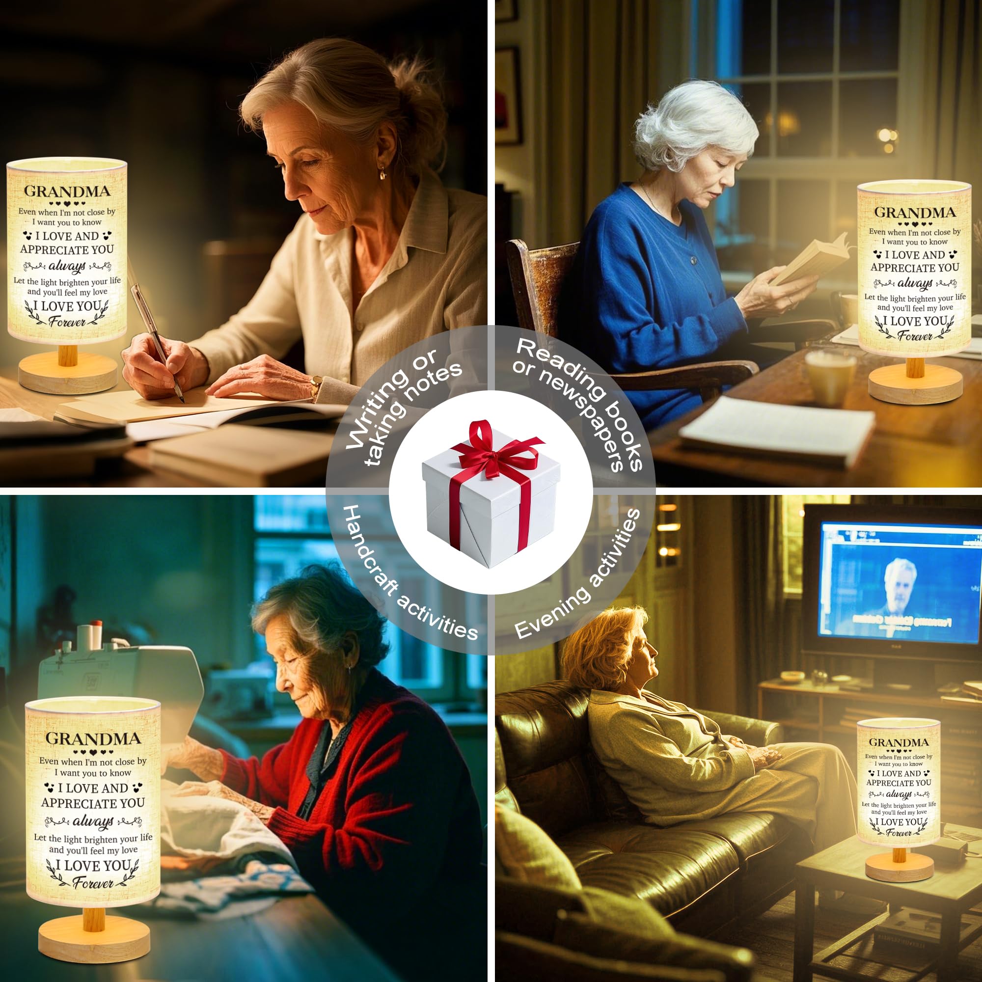 Wsyear Mothers Day Birthday Gifts For Grandma From Grandkids, Grandma Birthday Gifts Table Lamp For Grandmother Nana Birthday Un