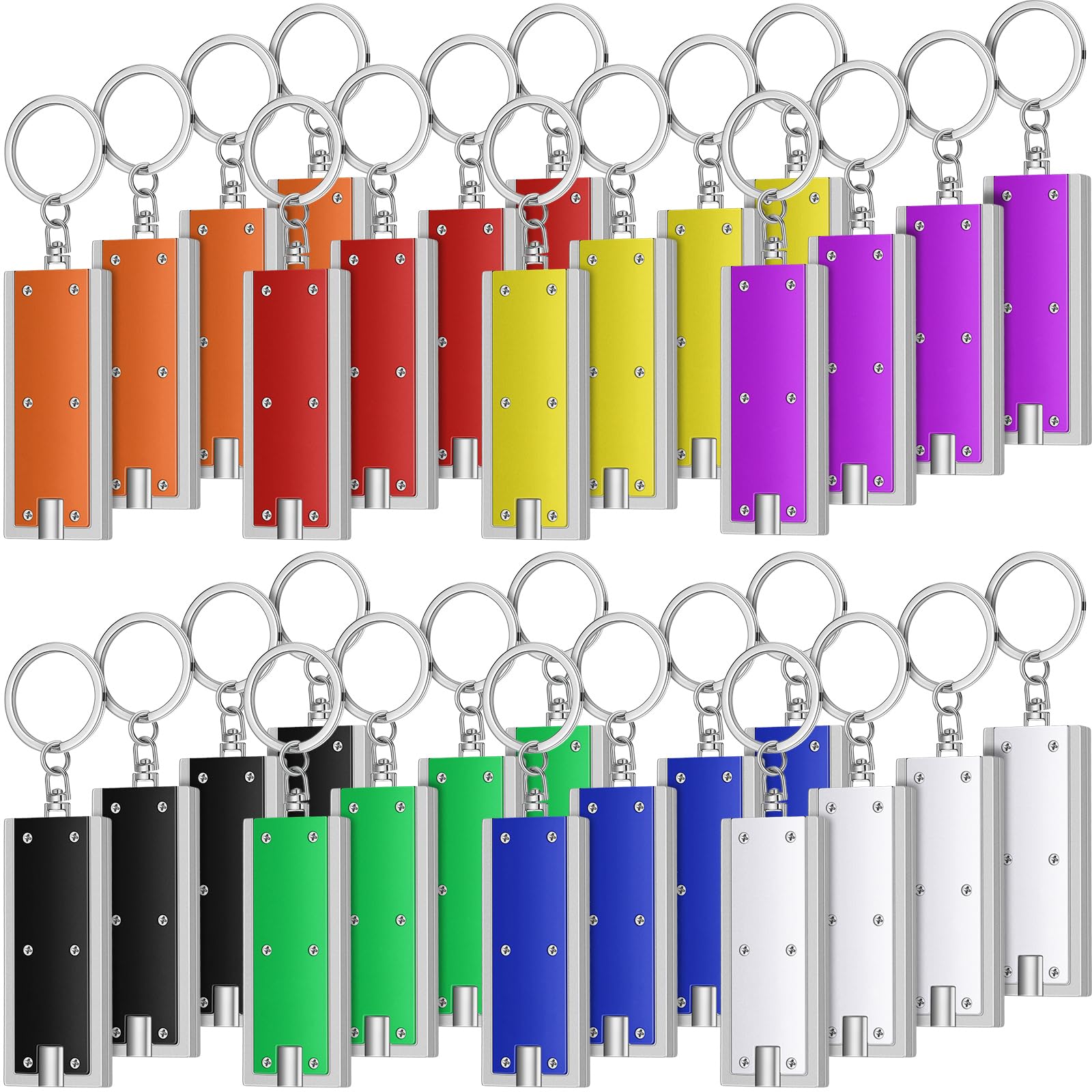 Hicarer 32 Pieces Flashlights Keychain Bulk Mini Powerful LED Keychain Lights Portable Flashlight for Emergency Camping Outdoor