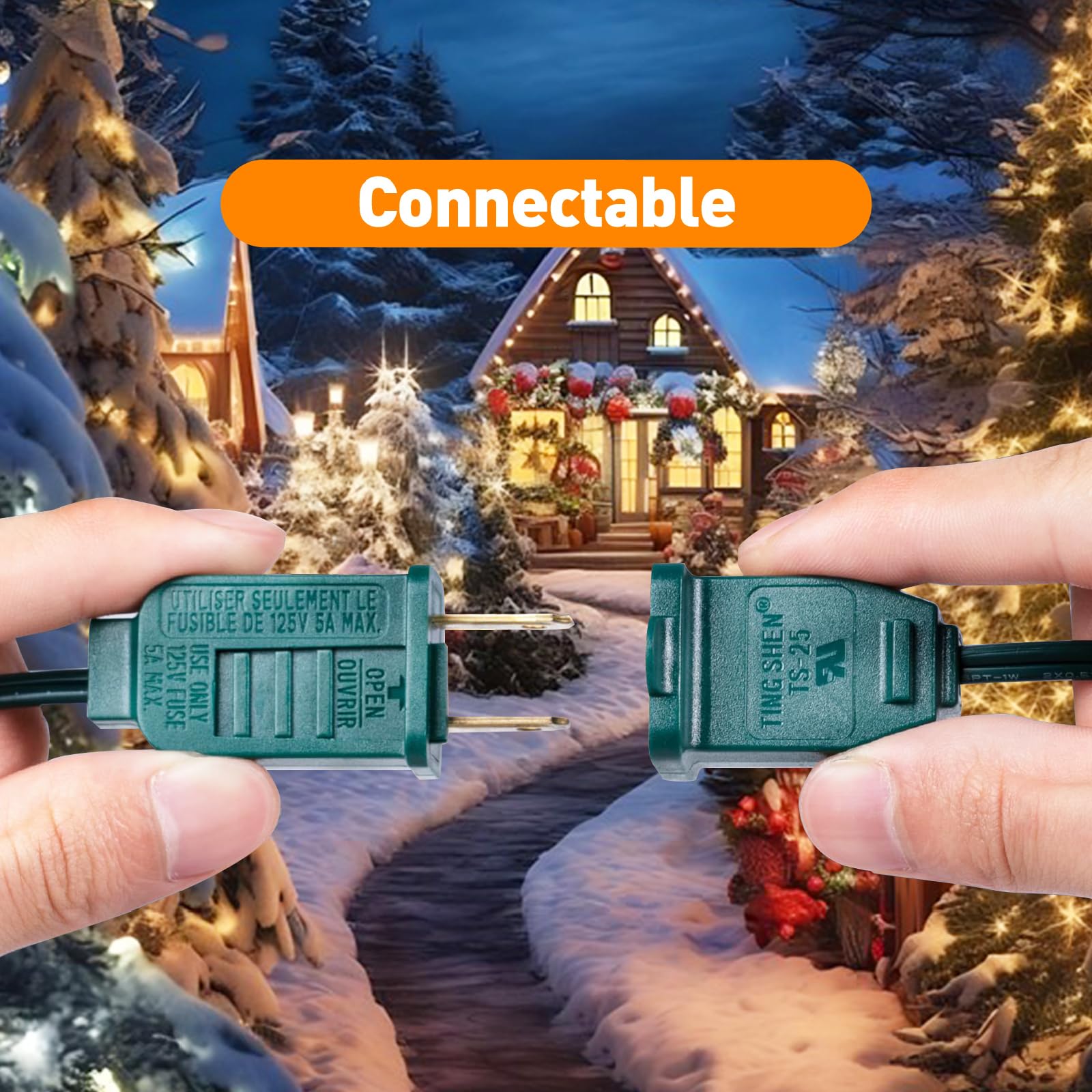 CHYSUPER C7 Christmas Lights, Clear Led Halloween Decorations Lights, 10Ft Outdoor String Lights with 10 Clear Led Bulbs, Vintag