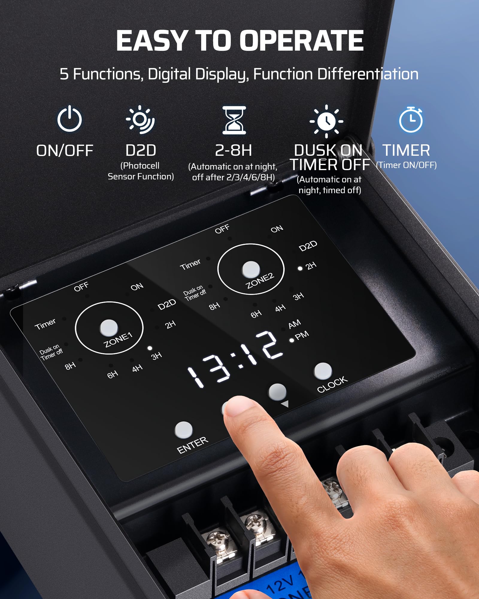 Dewenwils 300W Low Voltage Landscape Transformer, Outdoor Landscape Transformer With Photocell & Timer, 120Vac To 12/14Vac, 2 Zone Low Voltage Transformer For Outdoor Garden