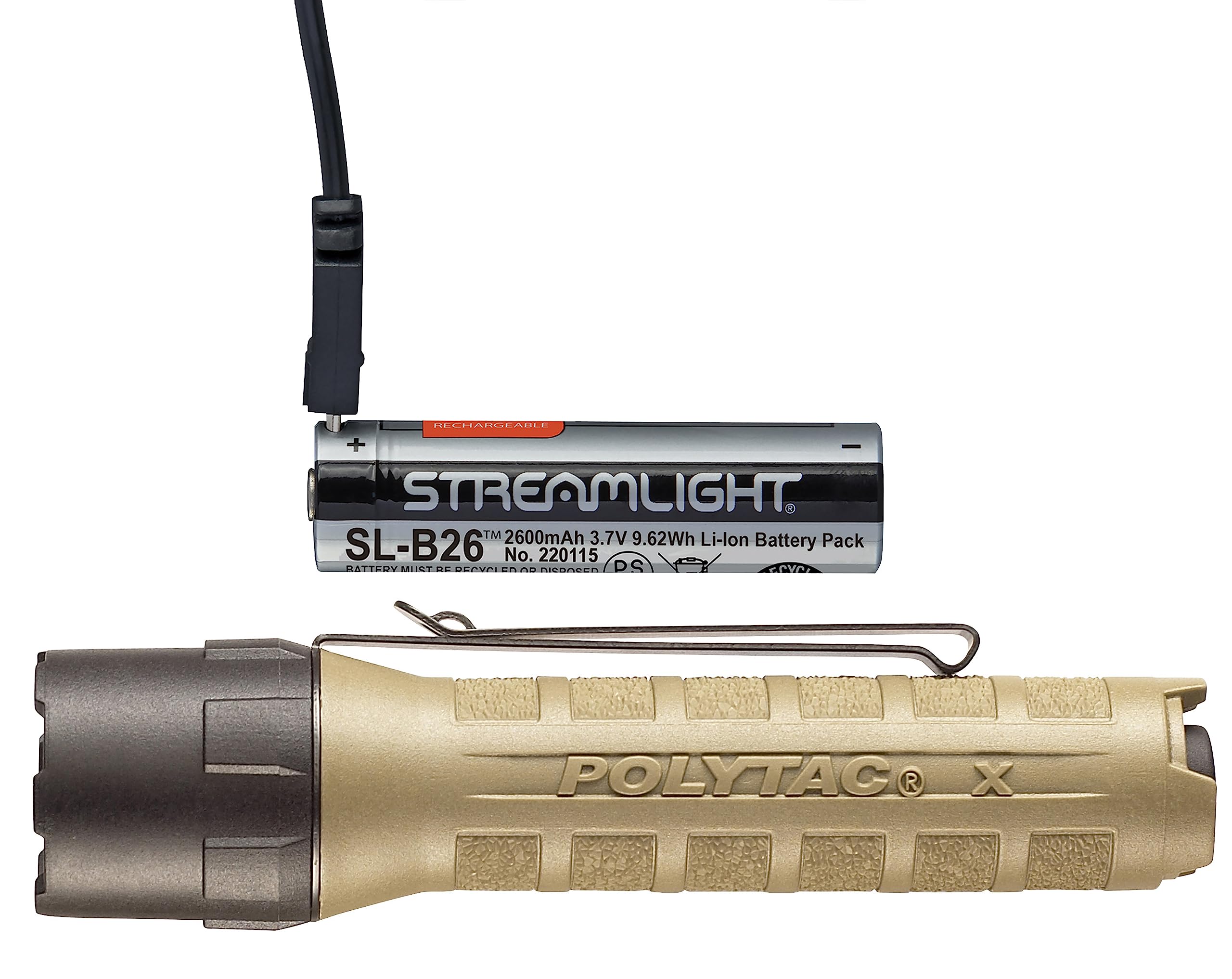 Streamlight 88612 Polytac X Usb 600-Lumen Multi-Fuel Professional Tactical Flashlight, Clear Retail Packaging, Coyote