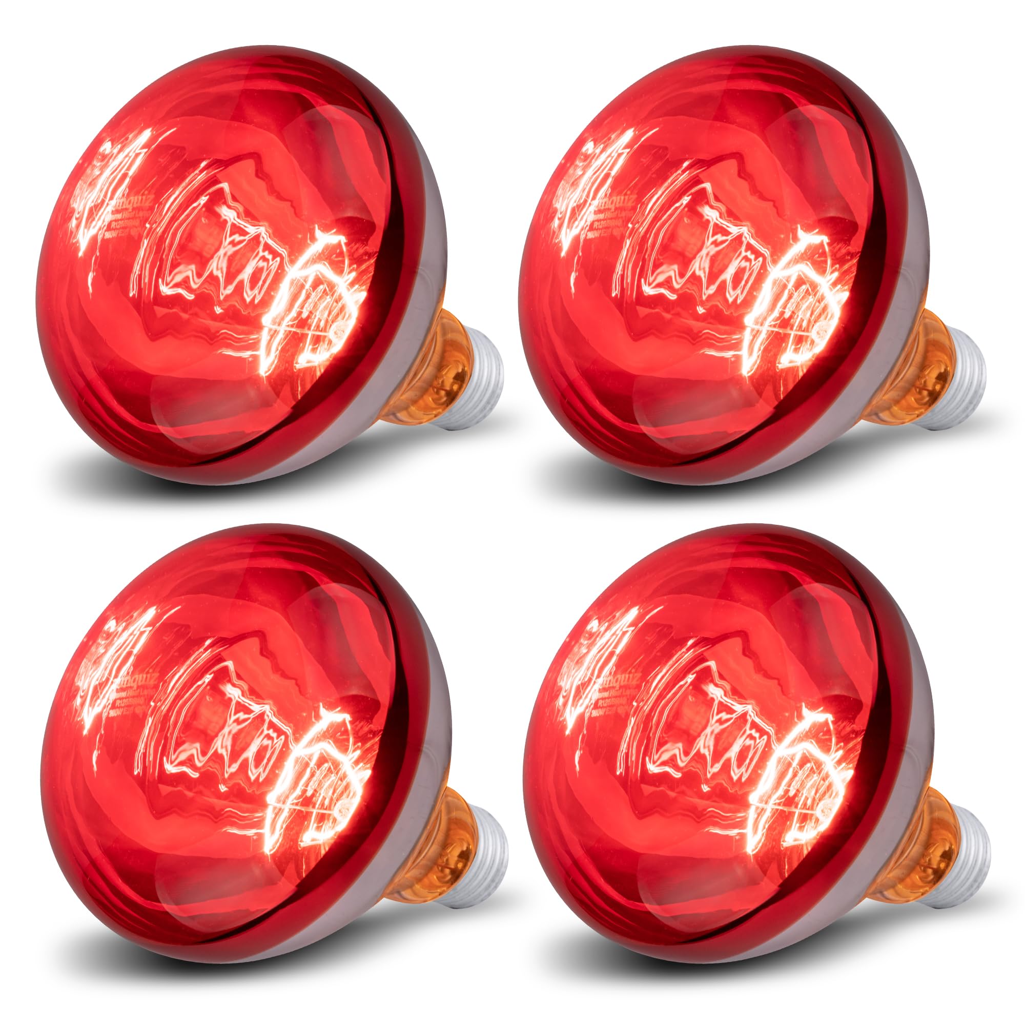 4 Pack 250 Watts Heat Lamp Bulbs, R40 Brooder Heat Lamp For Chickens, Infrared Reflector Heat Bulbs For Brooder Heater, Incandes