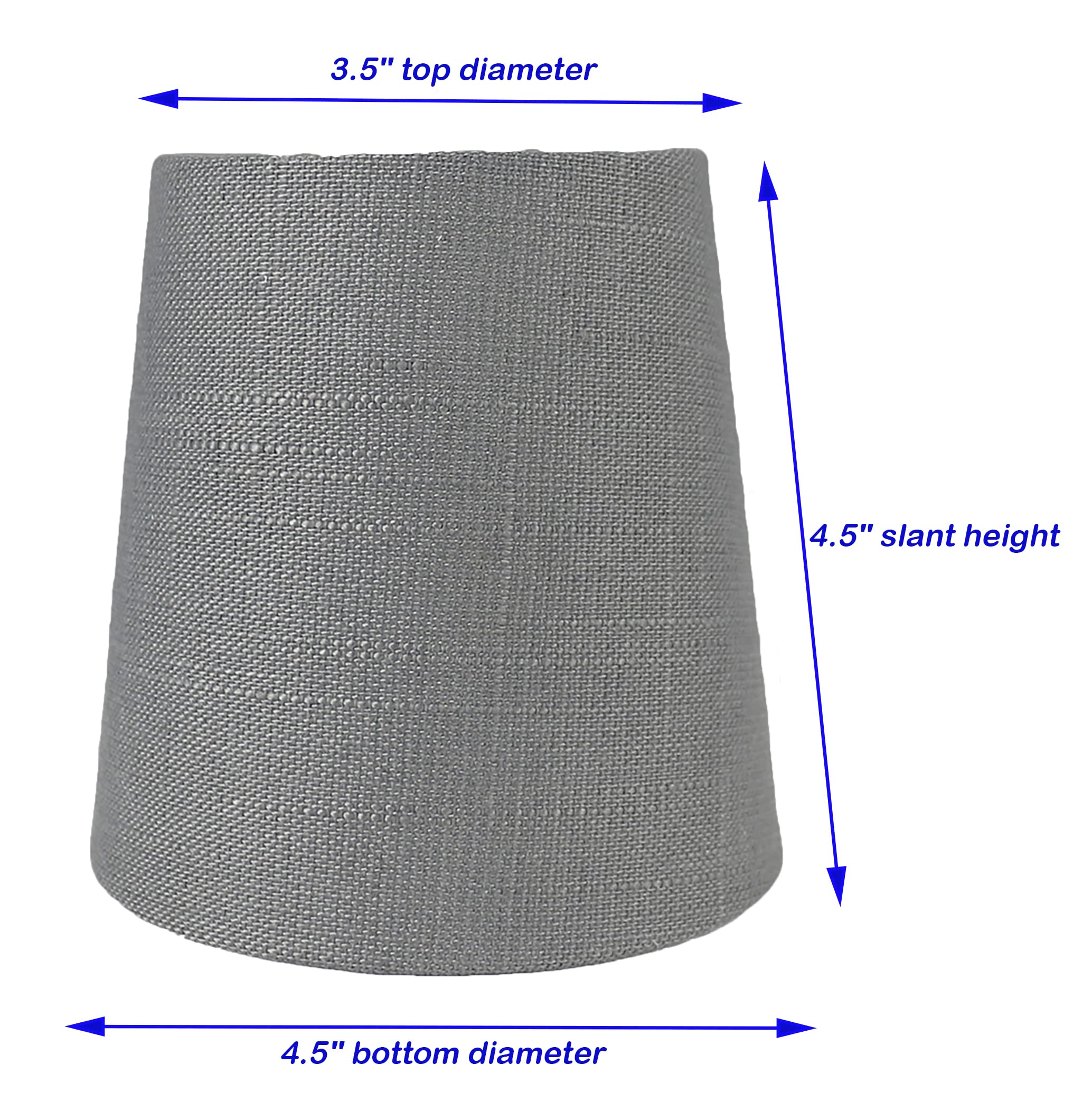 Meriville Set Of 6 Graphite Linen Clip On Chandelier Lamp Shades, 3.5-Inch By 4.5-Inch By 4.5-Inch