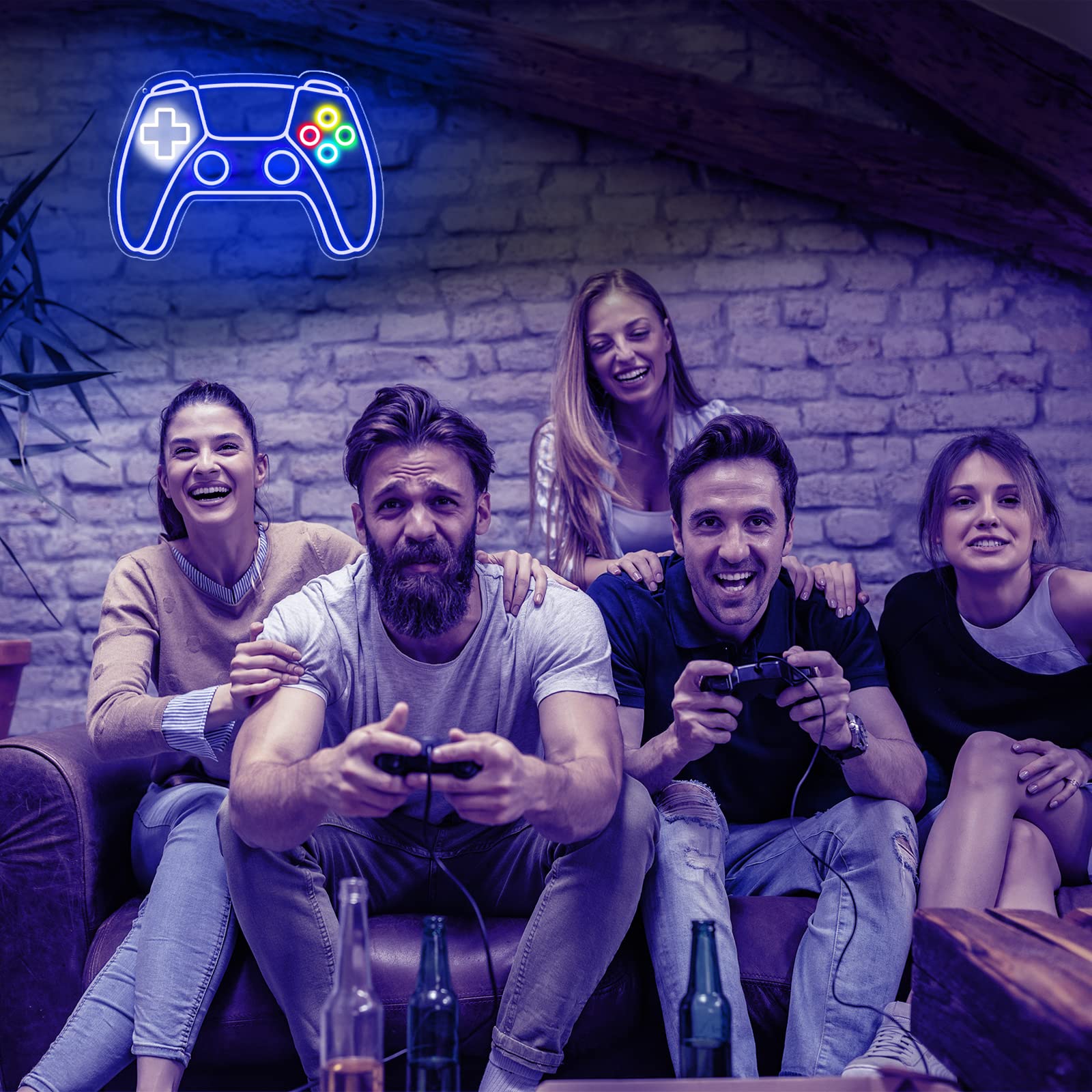 Ethereal Lomoer Gamer Neon Sign, LED Gamepad Decor, USB Powered, 16.3 x 11.4 x 0.8 Inches, Blue