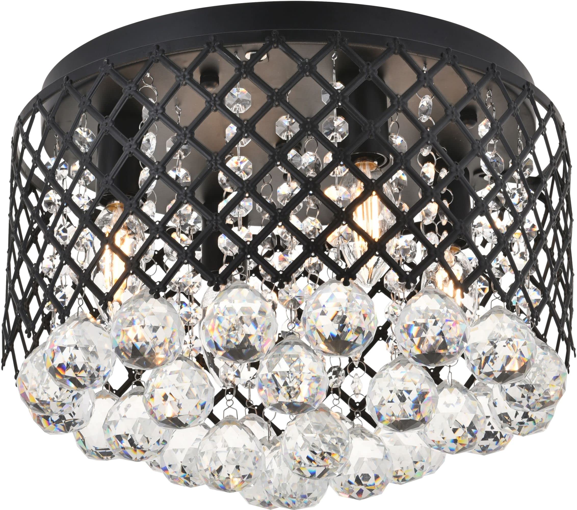 Elegant Lighting LD5010F13 Tully 4 Light 13-1/2'' Wide Flush Mount Ceiling Fixtur  Chrome