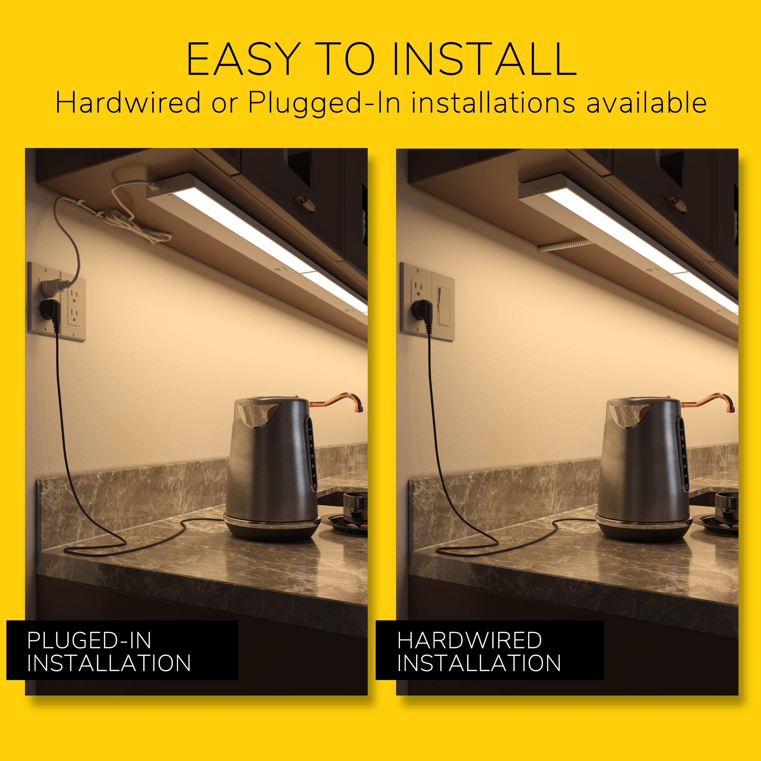 Getinlight 9-Inch 3 Color Levels Led Under Cabinet Lighting, Hardwired Or Plugged-In, Selectable White 2700K/3000K/4000K, Dimmab