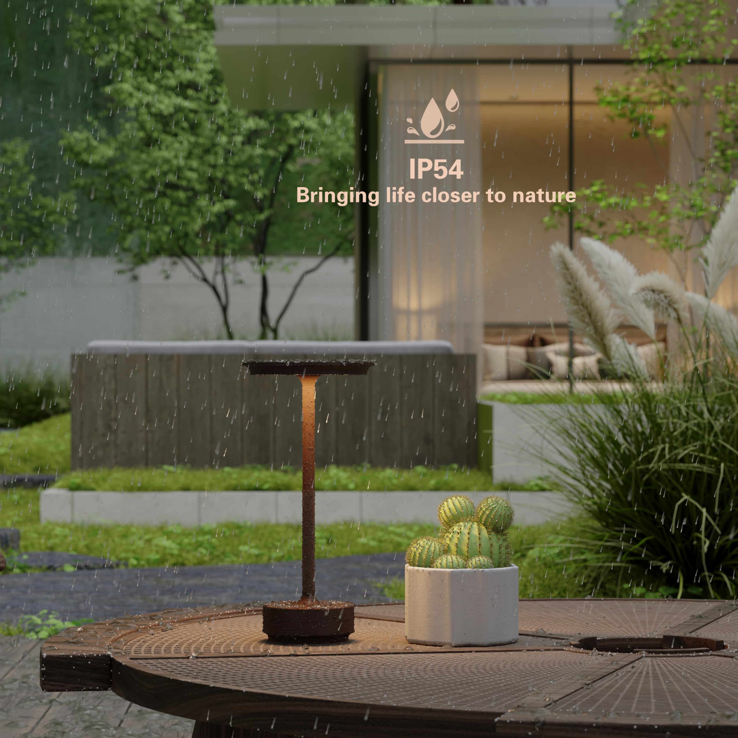 ZTFLOS Rechargeable Cordless Table Lamps, LED 5000mAh, 3 Color Dimming, 2 Pack, Rust-2, Model T106C RUST