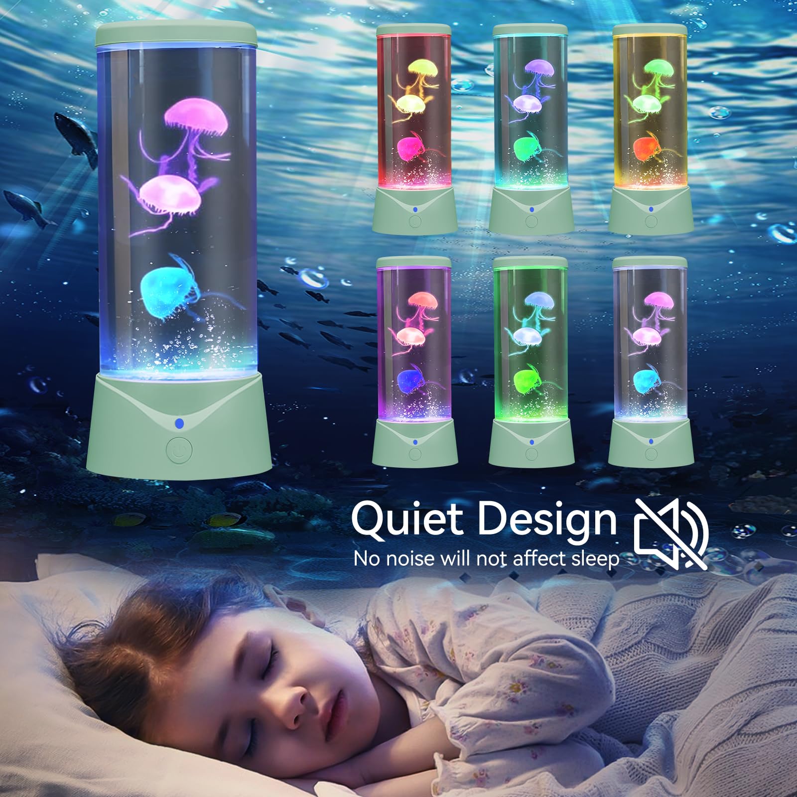Boho Jellyfish Lamp With 9 Color Changing 2 Mode Portabe Jelly Fish Night Light Tank Led Mood Lamp Home Decor For Room Office Ni
